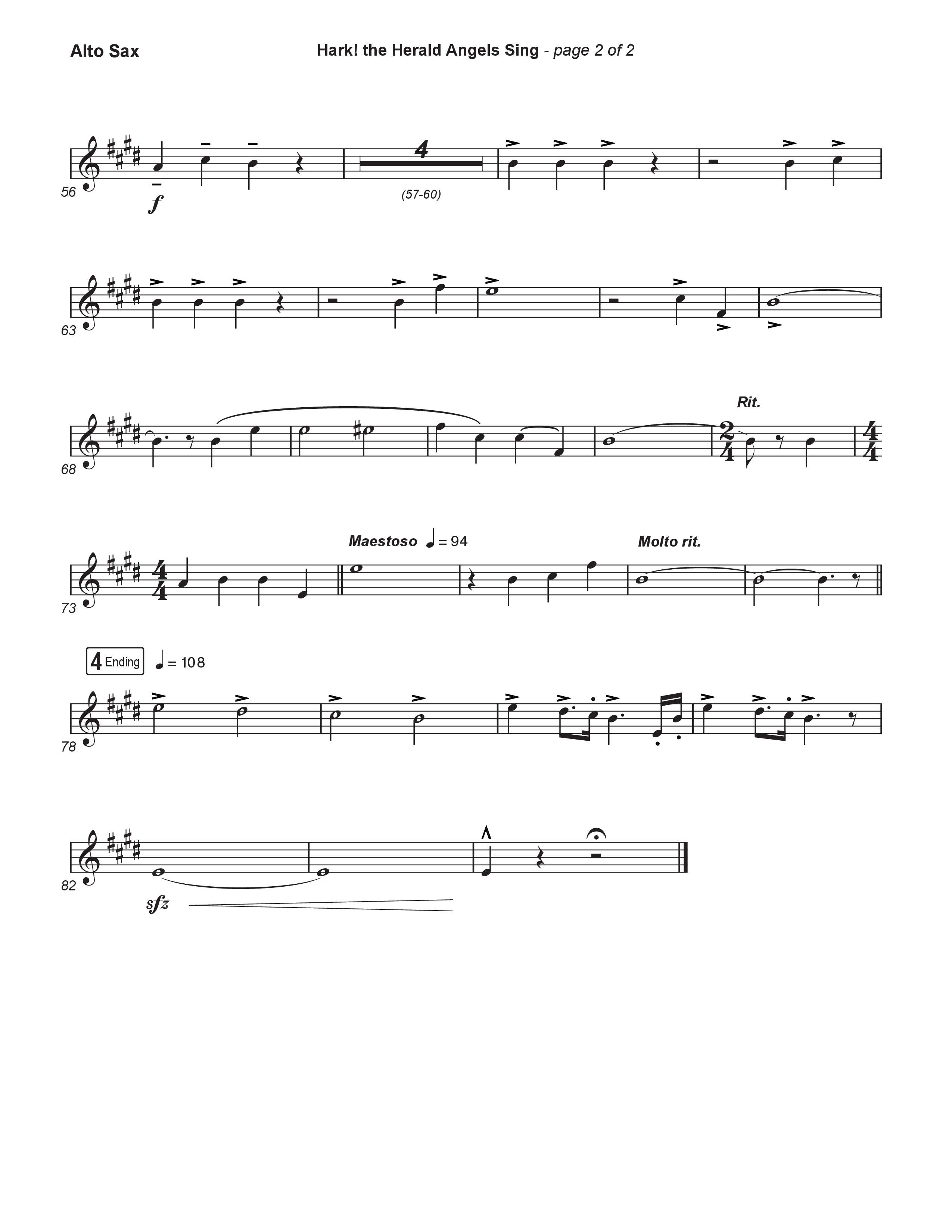 Hark The Herald Angels Sing (Live) Alto Sax (Museum Of The Bible / Indiana Wesleyan University Choir / Arr. Philip Keveren)