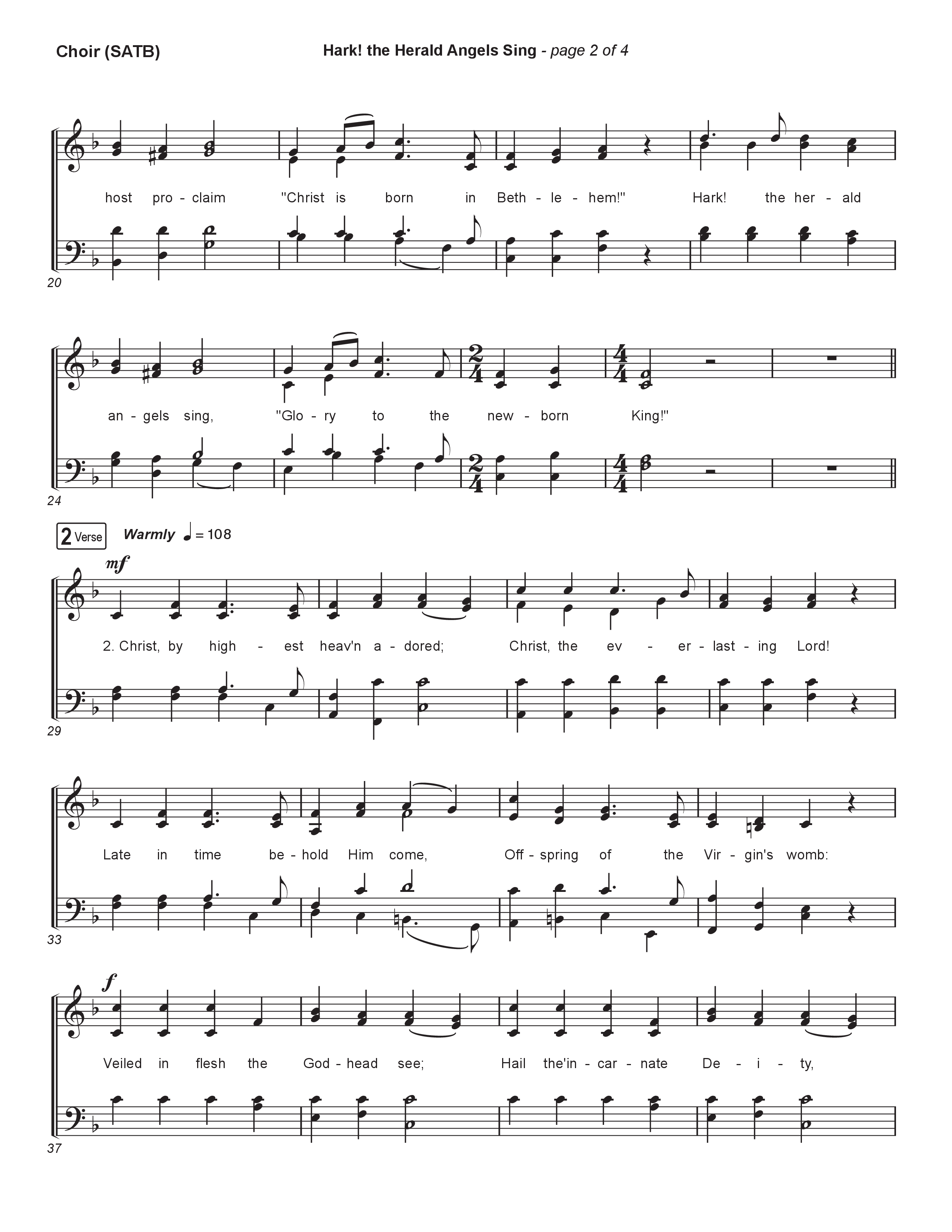 Hark The Herald Angels Sing (Live) Choir Sheet (SATB) (Museum Of The Bible / Indiana Wesleyan University Choir / Arr. Philip Keveren)