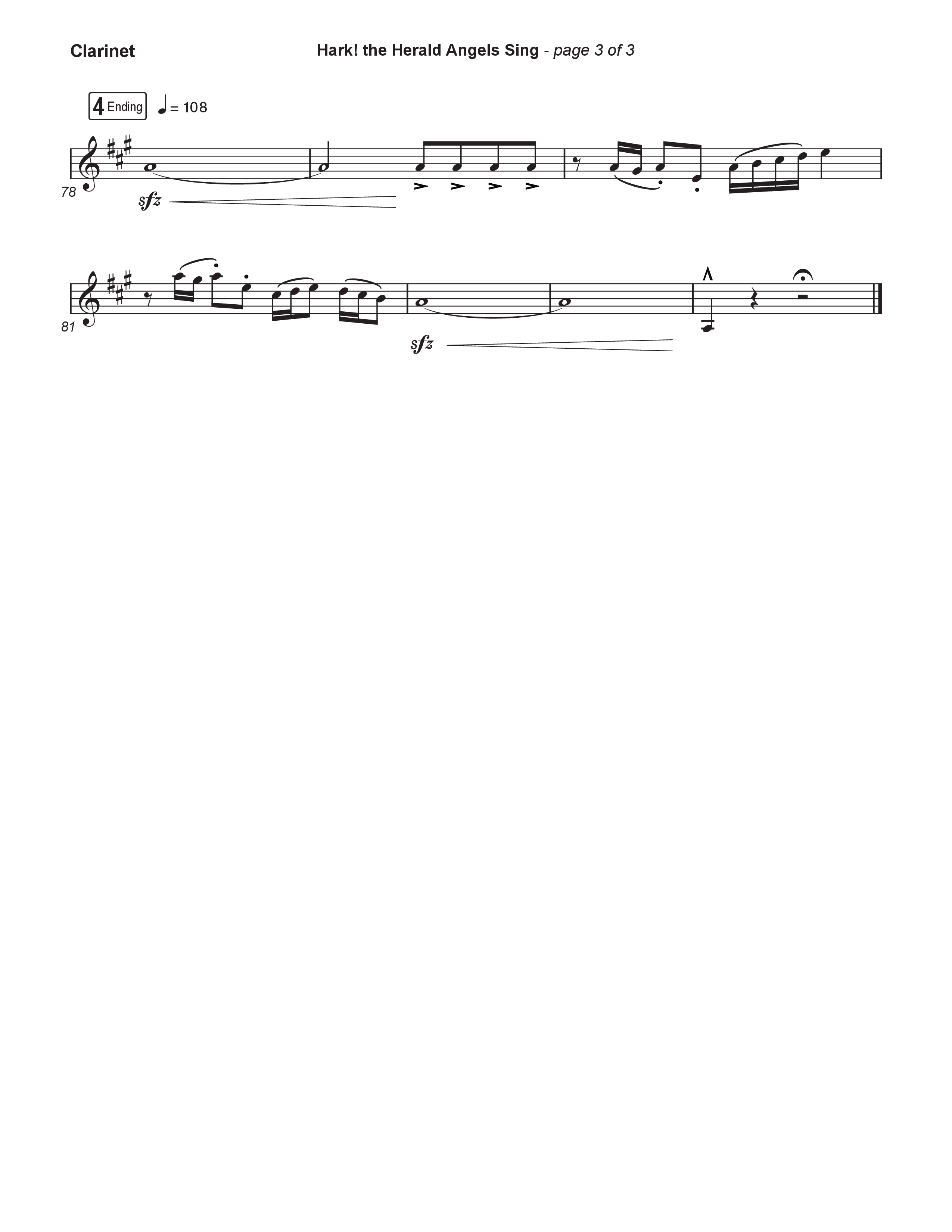 Hark The Herald Angels Sing (Live) Clarinet 1,2 (Museum Of The Bible / Indiana Wesleyan University Choir / Arr. Philip Keveren)