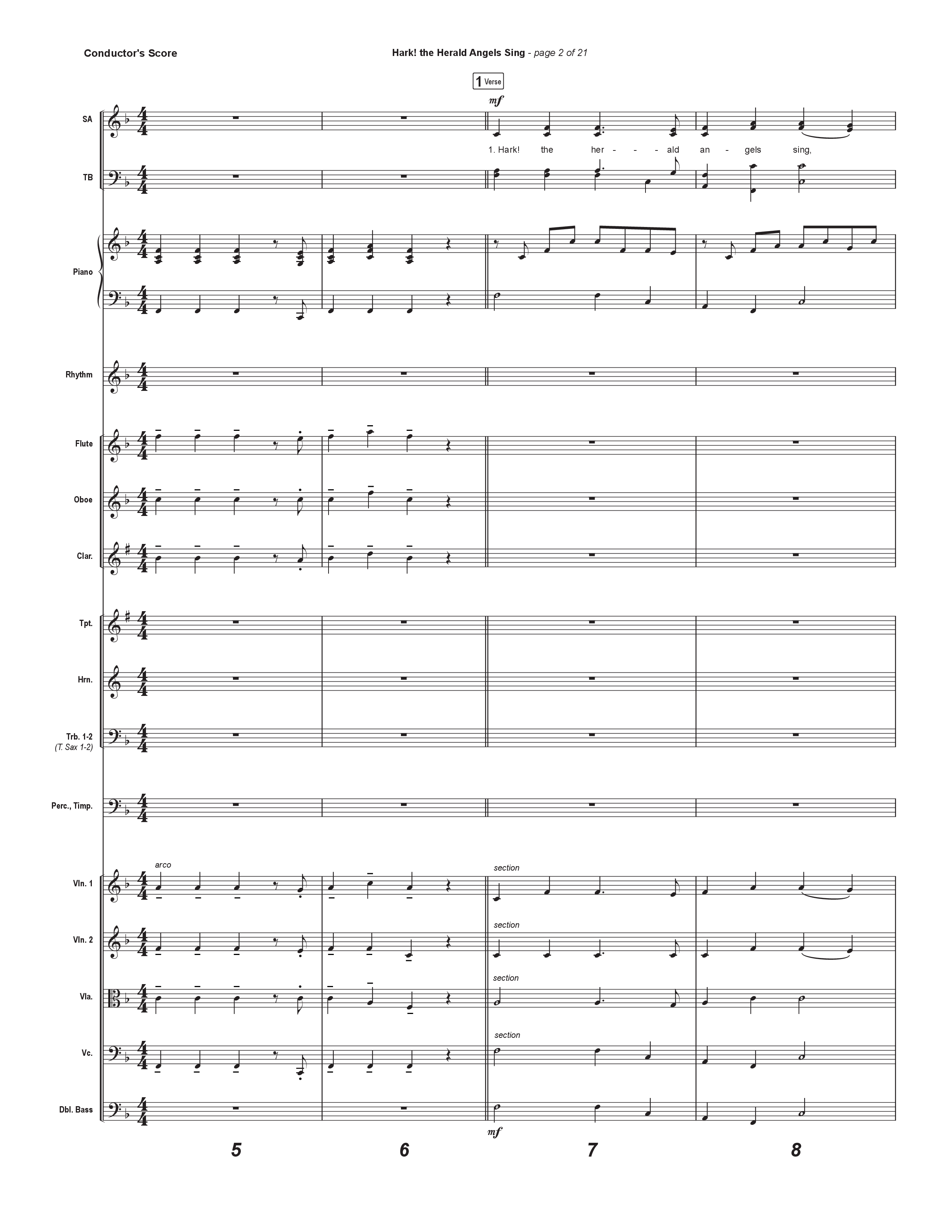 Hark The Herald Angels Sing (Live) Conductor's Score (Museum Of The Bible / Indiana Wesleyan University Choir / Arr. Philip Keveren)