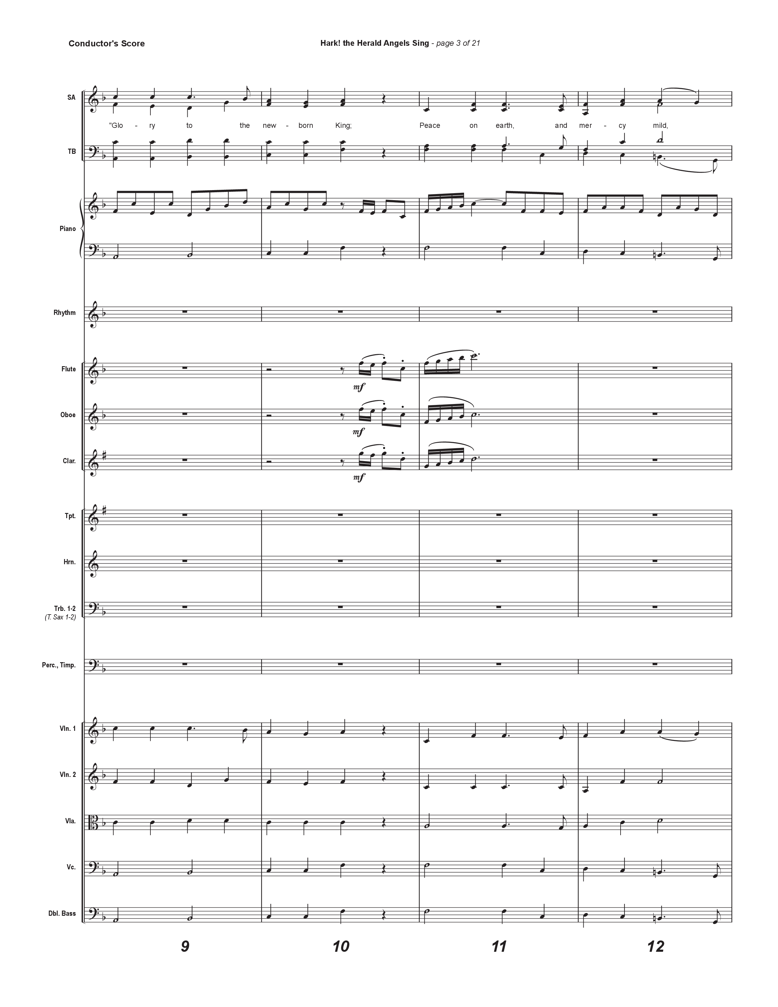 Hark The Herald Angels Sing (Live) Conductor's Score (Museum Of The Bible / Indiana Wesleyan University Choir / Arr. Philip Keveren)