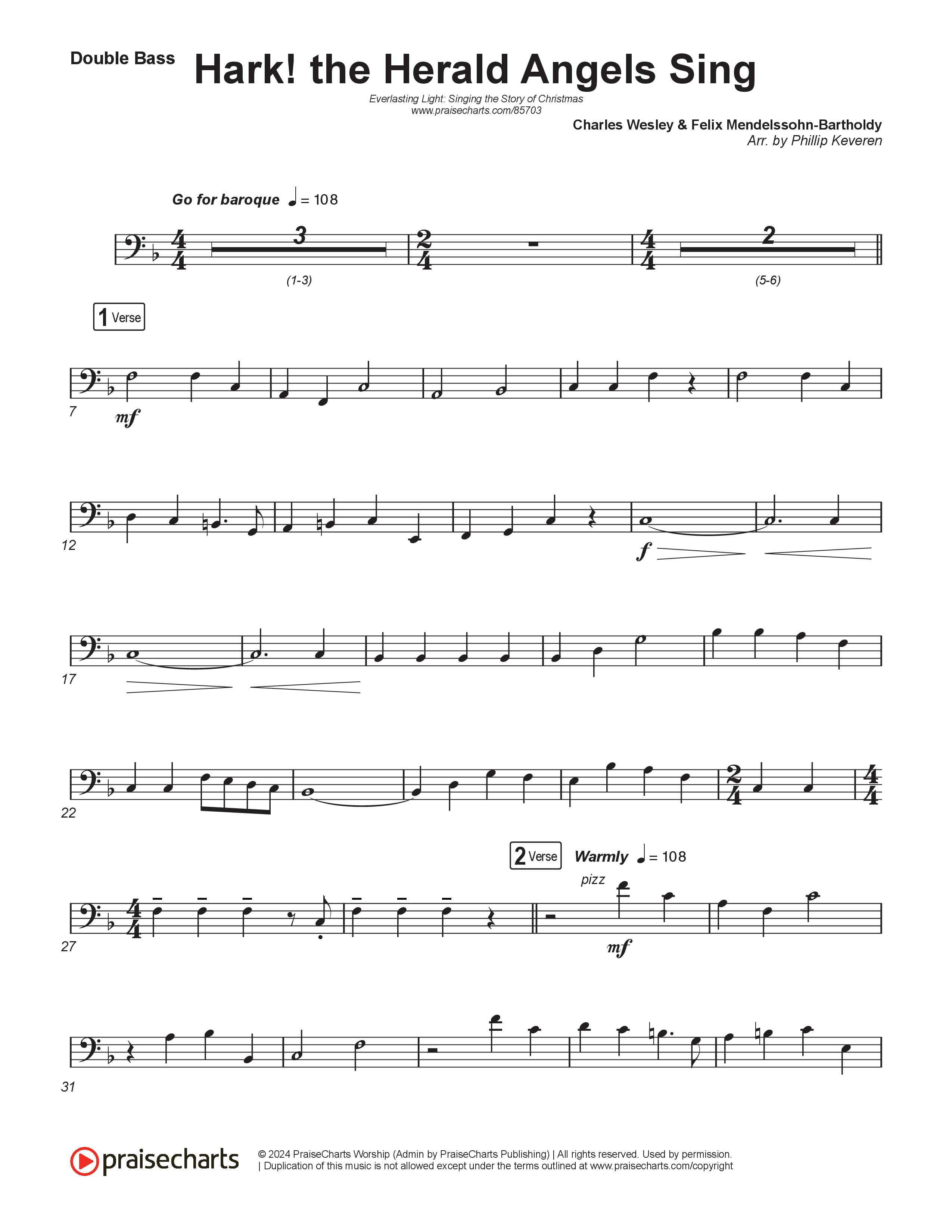 Hark The Herald Angels Sing (Live) String Bass (Museum Of The Bible / Indiana Wesleyan University Choir / Arr. Philip Keveren)