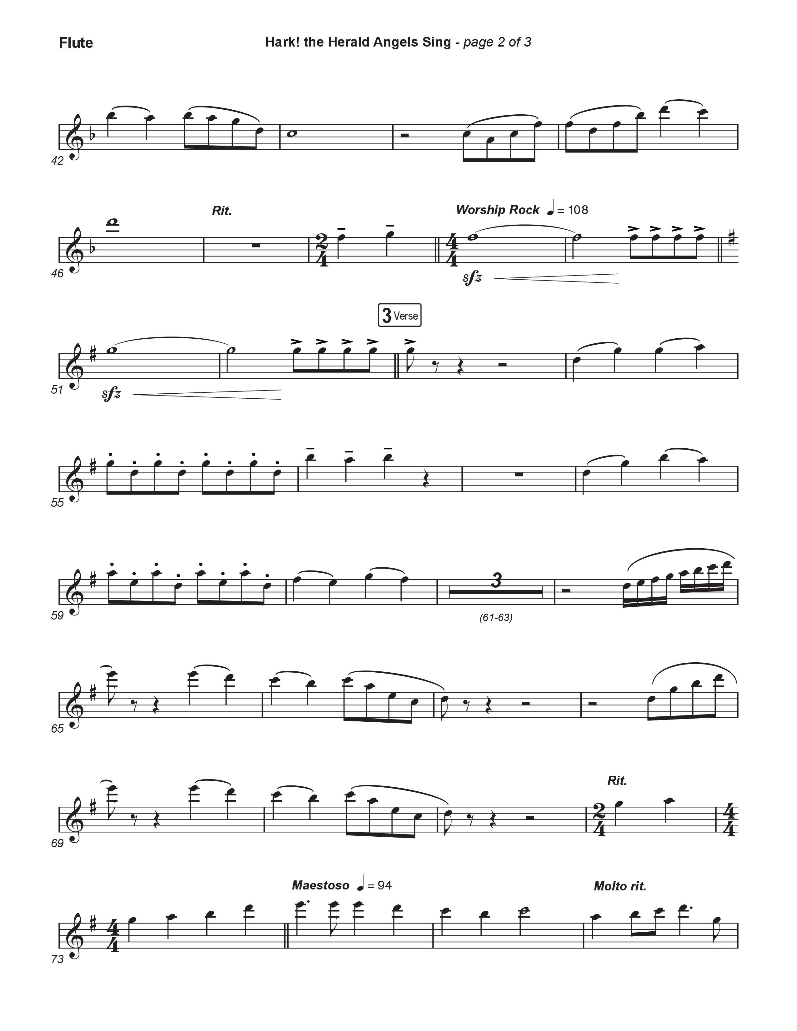 Hark The Herald Angels Sing (Live) Flute (Museum Of The Bible / Indiana Wesleyan University Choir / Arr. Philip Keveren)