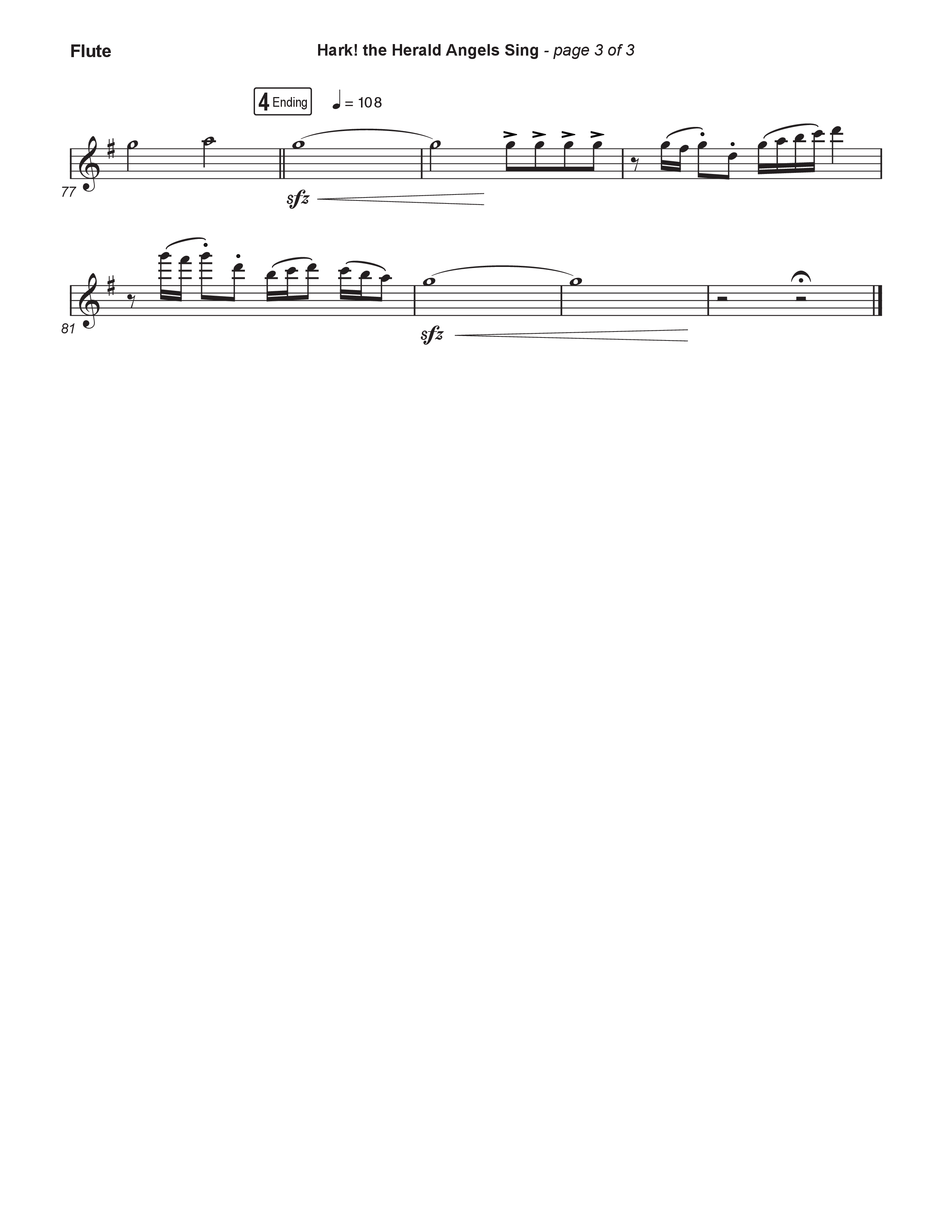 Hark The Herald Angels Sing (Live) Flute (Museum Of The Bible / Indiana Wesleyan University Choir / Arr. Philip Keveren)