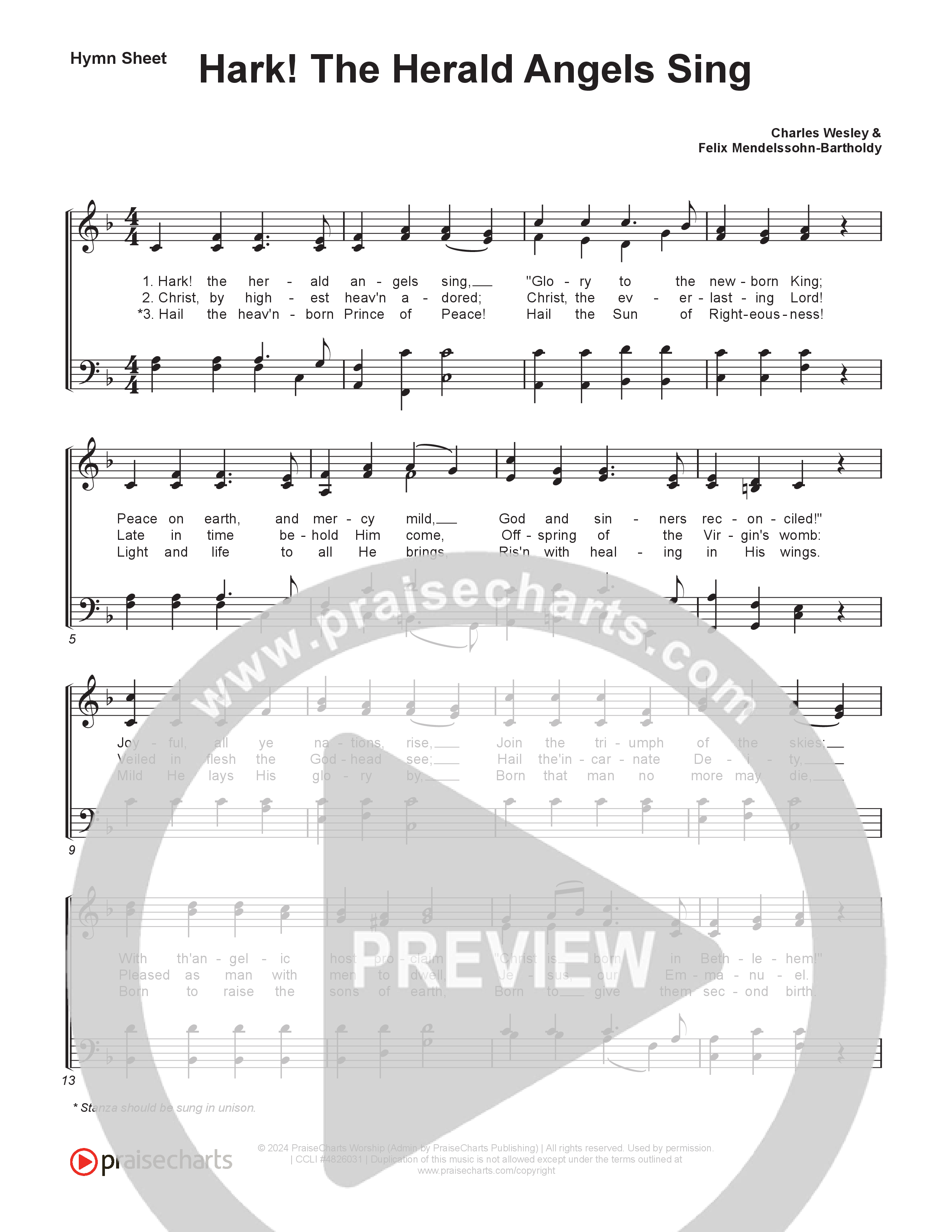 Hark The Herald Angels Sing (Live) Hymn Sheet (SATB) (Museum Of The Bible / Indiana Wesleyan University Choir / Arr. Philip Keveren)