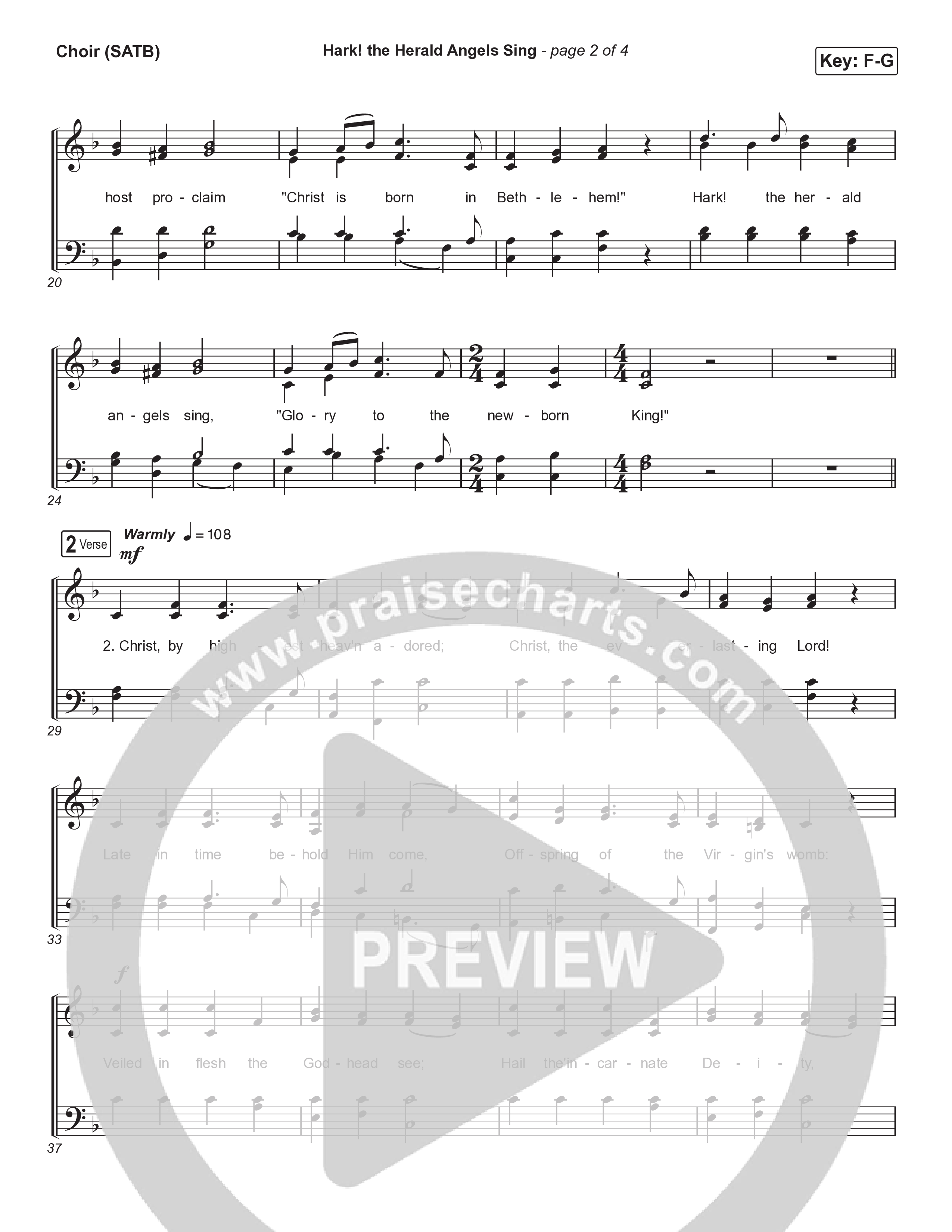 Hark The Herald Angels Sing (Live) Choir Sheet (SATB) (Museum Of The Bible / Indiana Wesleyan University Choir / Arr. Philip Keveren)
