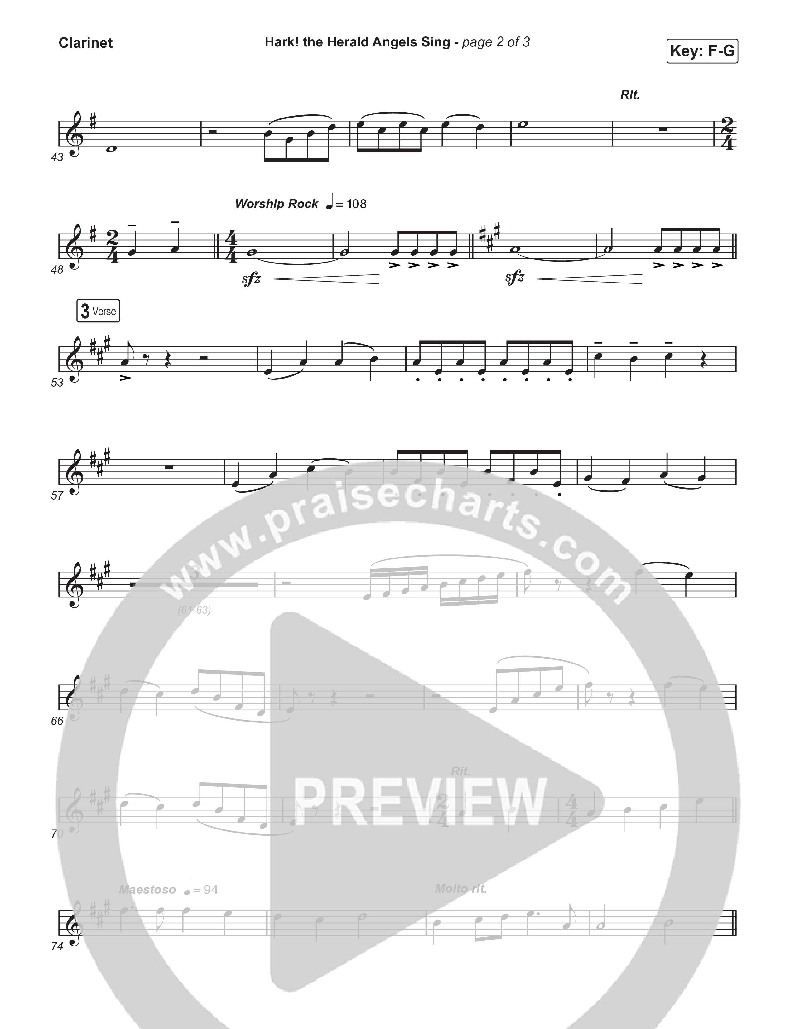 Hark The Herald Angels Sing (Live) Clarinet 1,2 (Museum Of The Bible / Indiana Wesleyan University Choir / Arr. Philip Keveren)