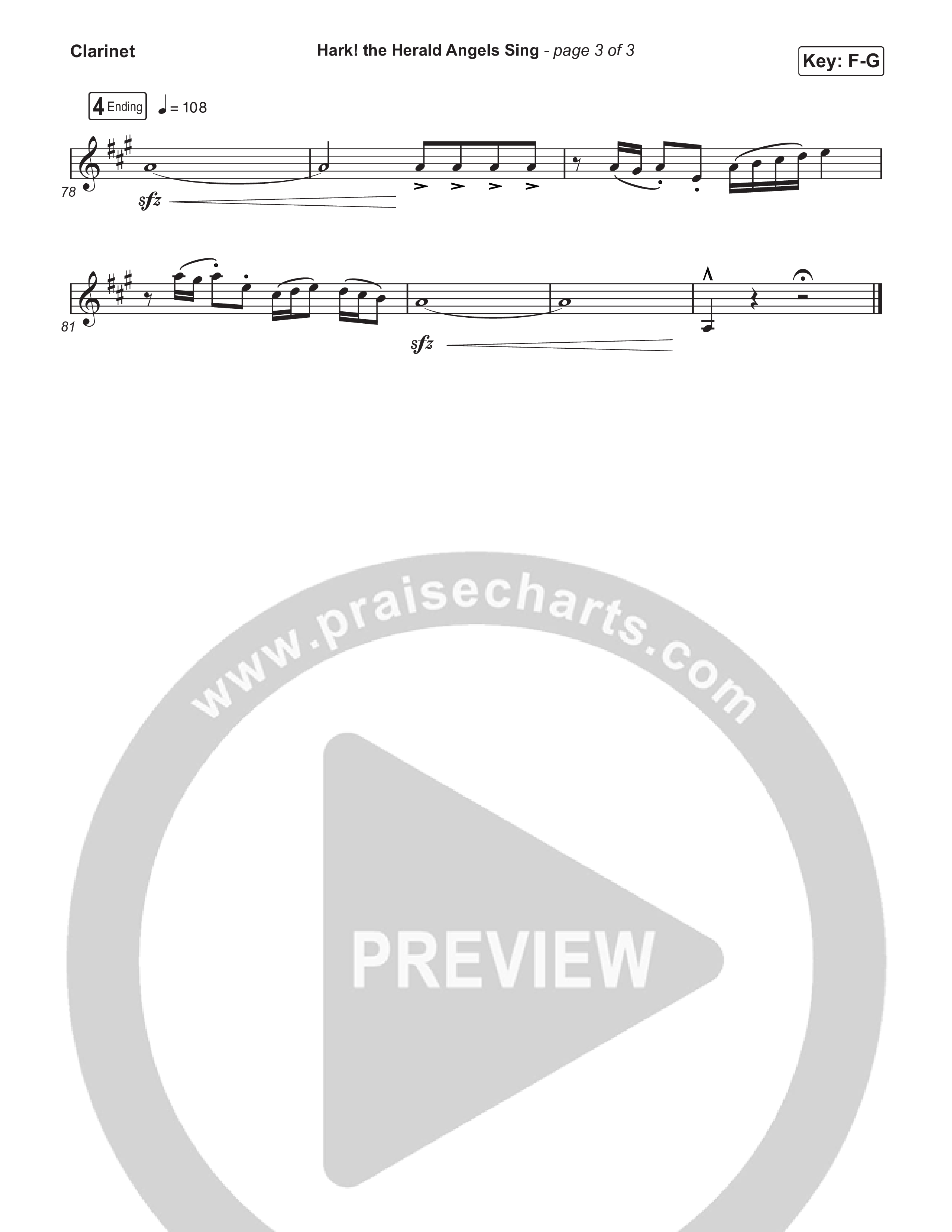 Hark The Herald Angels Sing (Live) Clarinet 1,2 (Museum Of The Bible / Indiana Wesleyan University Choir / Arr. Philip Keveren)