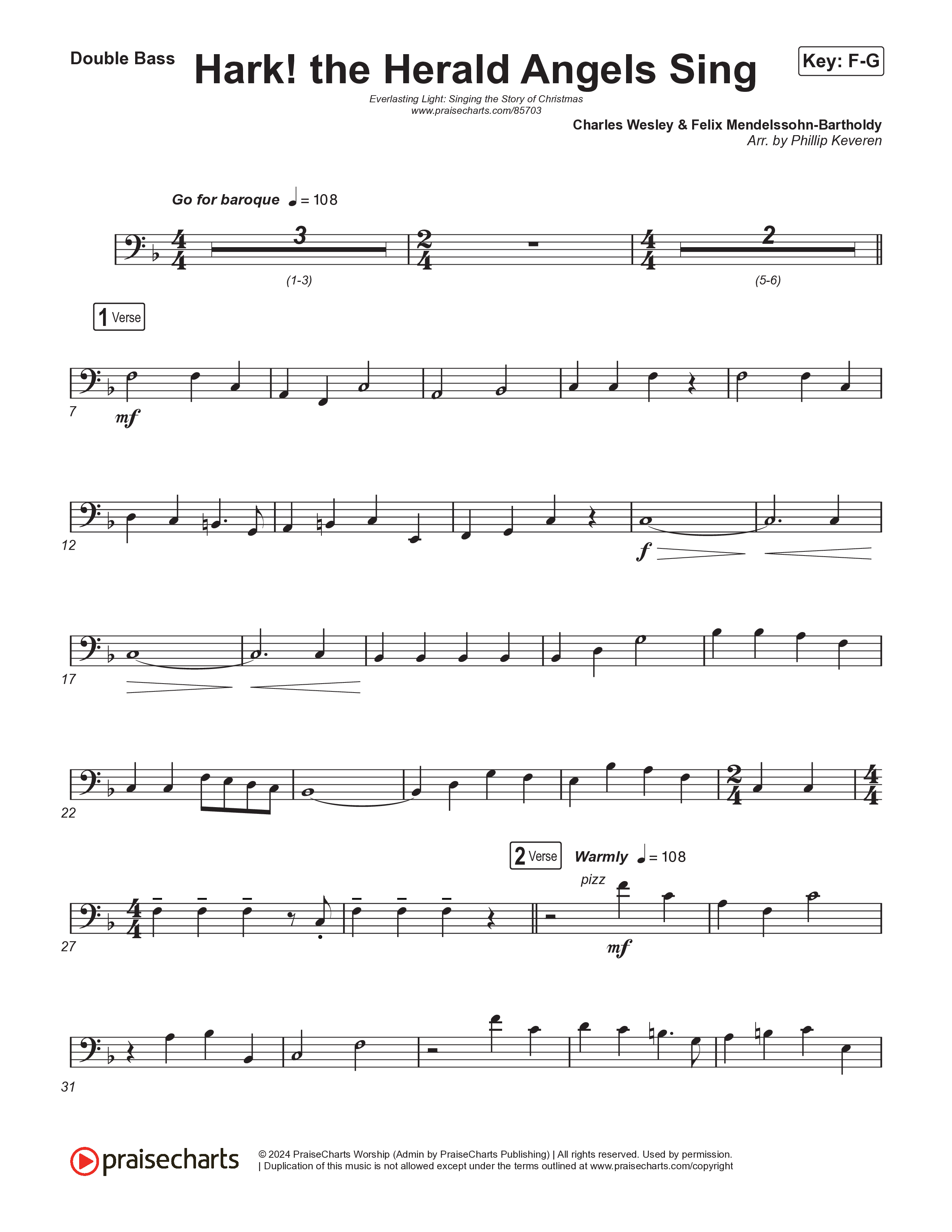 Hark The Herald Angels Sing (Live) String Bass (Museum Of The Bible / Indiana Wesleyan University Choir / Arr. Philip Keveren)