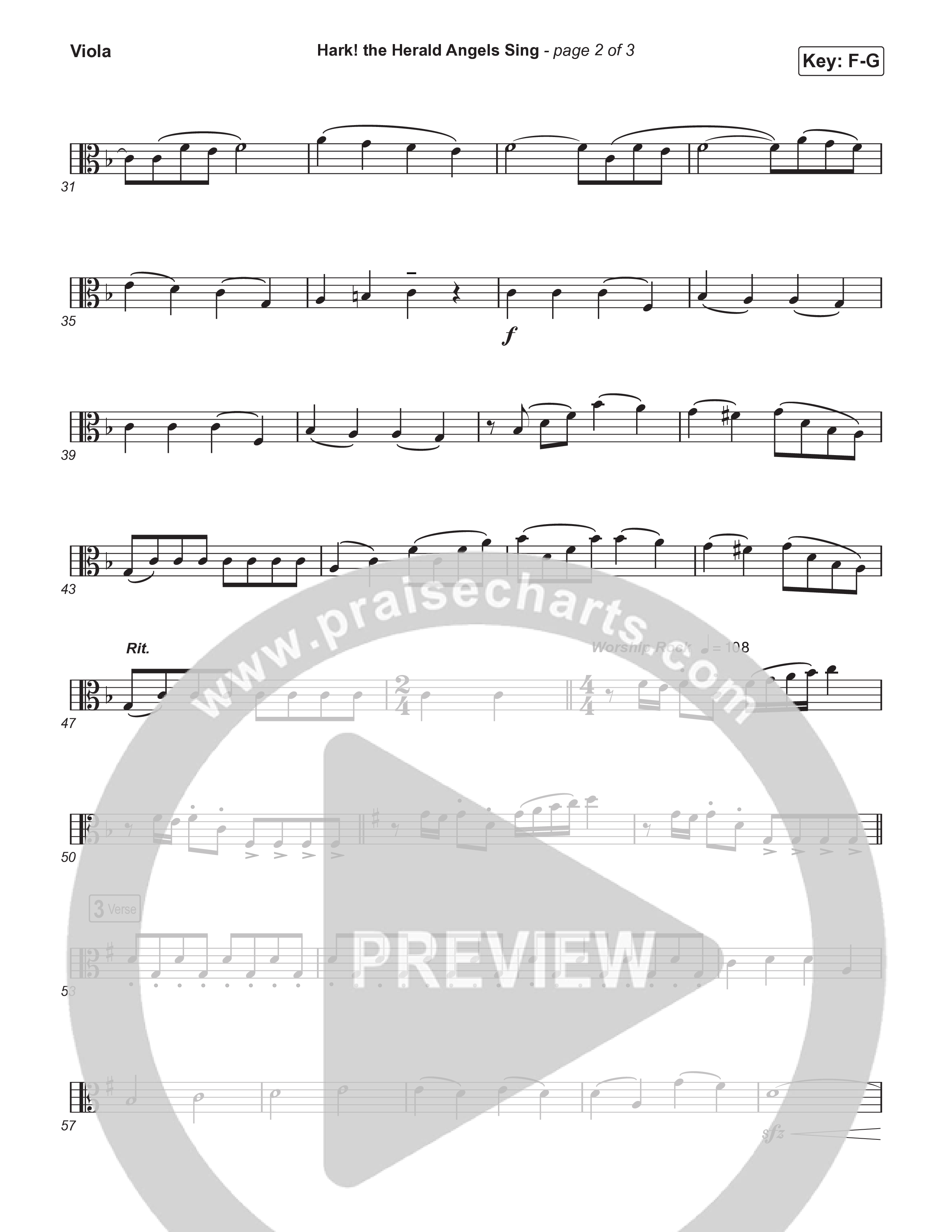 Hark The Herald Angels Sing (Live) Viola (Museum Of The Bible / Indiana Wesleyan University Choir / Arr. Philip Keveren)