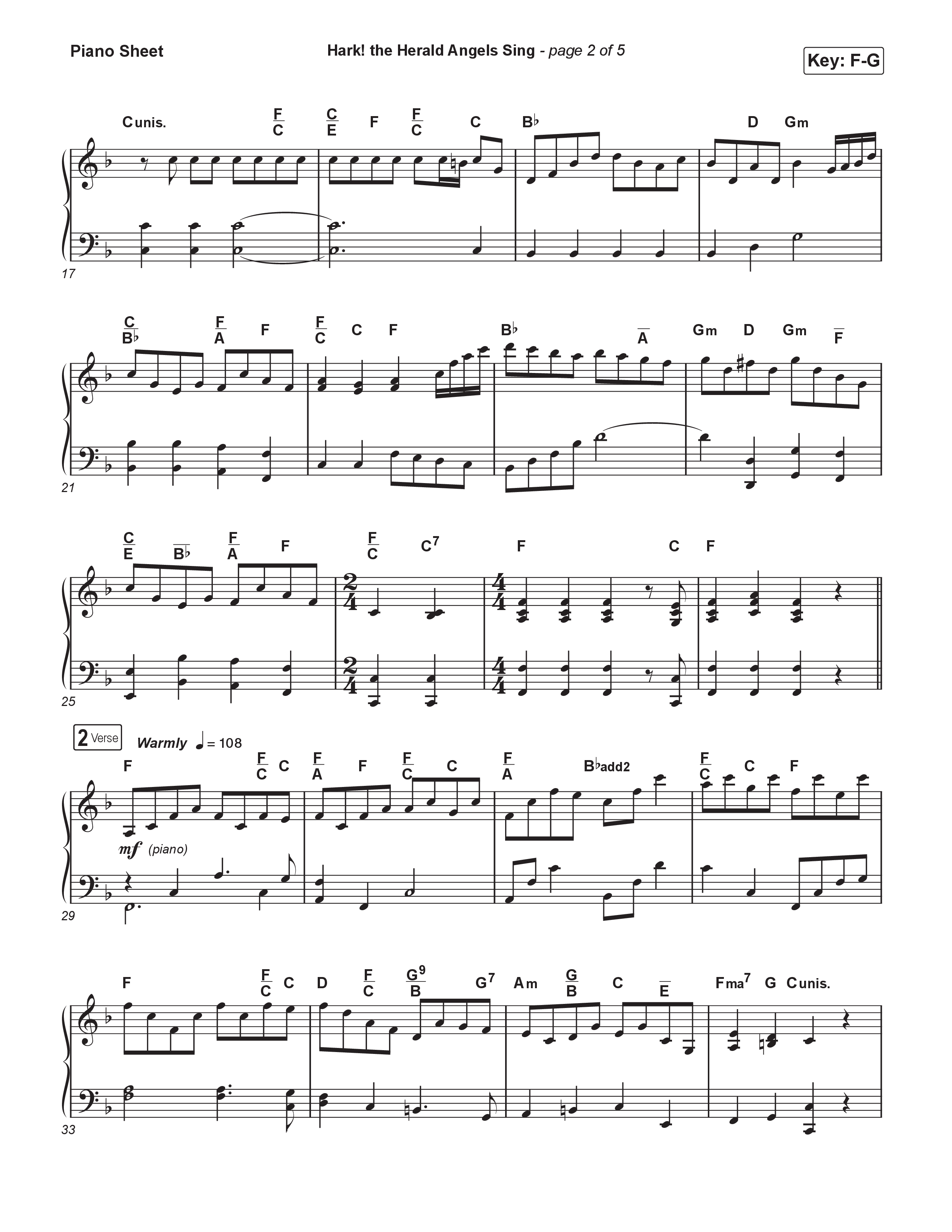 Hark The Herald Angels Sing (Live) Piano Sheet (Museum Of The Bible / Indiana Wesleyan University Choir / Arr. Philip Keveren)