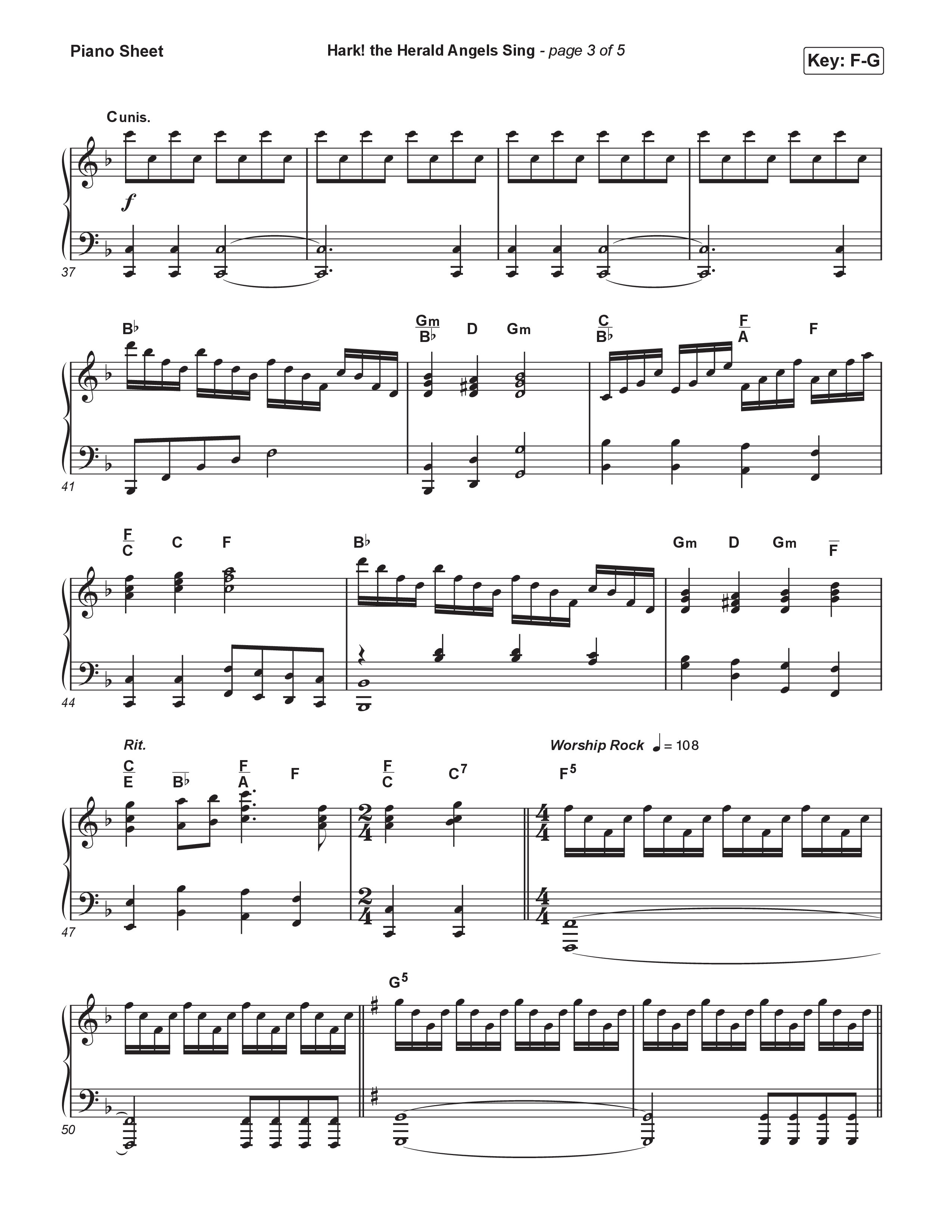 Hark The Herald Angels Sing (Live) Piano Sheet (Museum Of The Bible / Indiana Wesleyan University Choir / Arr. Philip Keveren)