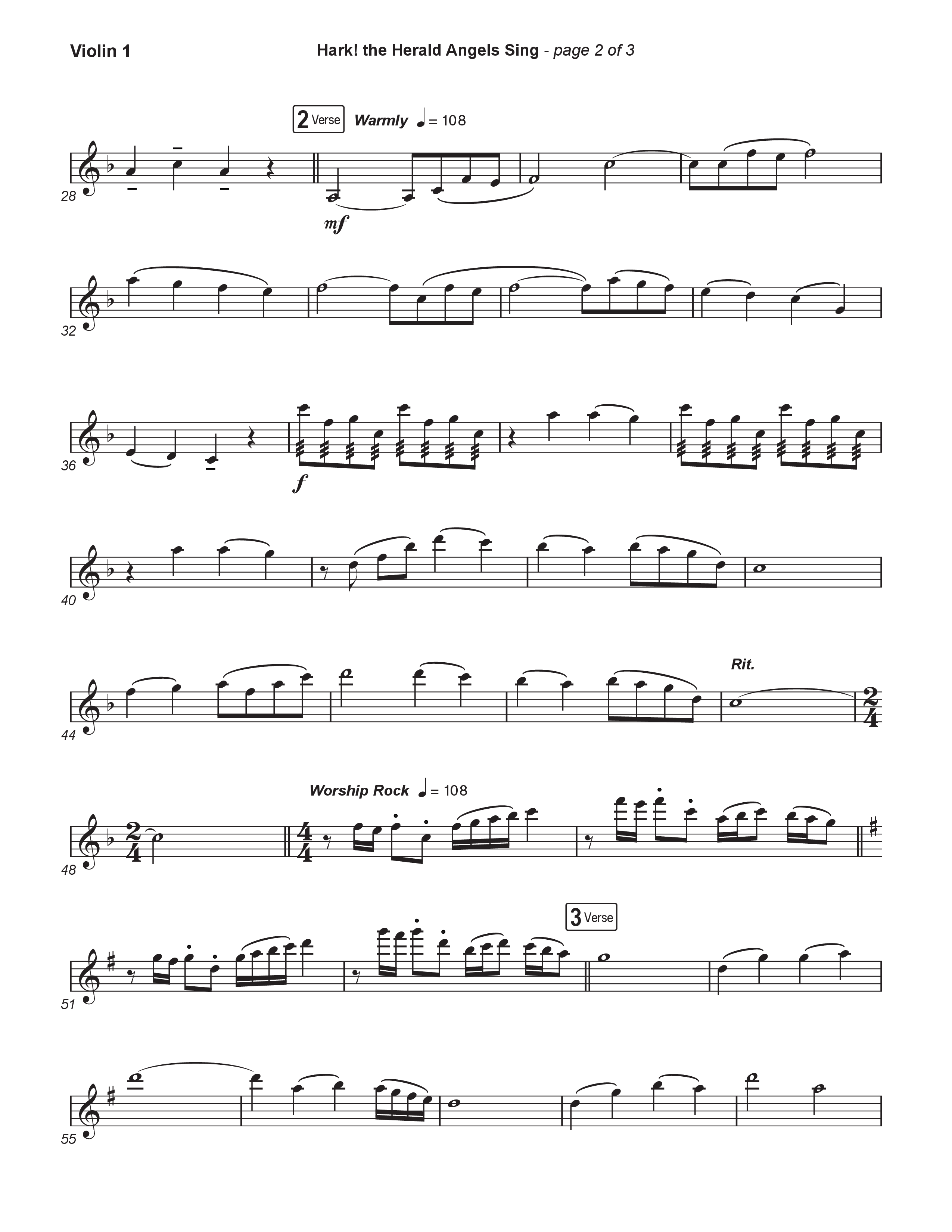 Hark The Herald Angels Sing (Live) String Pack (Museum Of The Bible / Indiana Wesleyan University Choir / Arr. Philip Keveren)