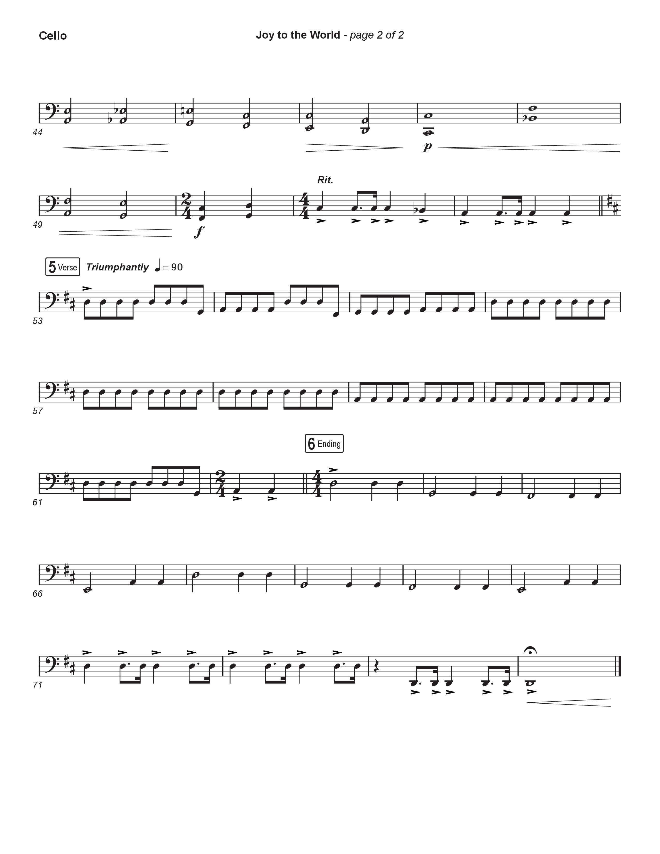 Joy To The World (Live) Cello (Museum Of The Bible / Tasha Layton / Indiana Wesleyan University Choir / Anthony Evans / Arr. Phillip Keveren)