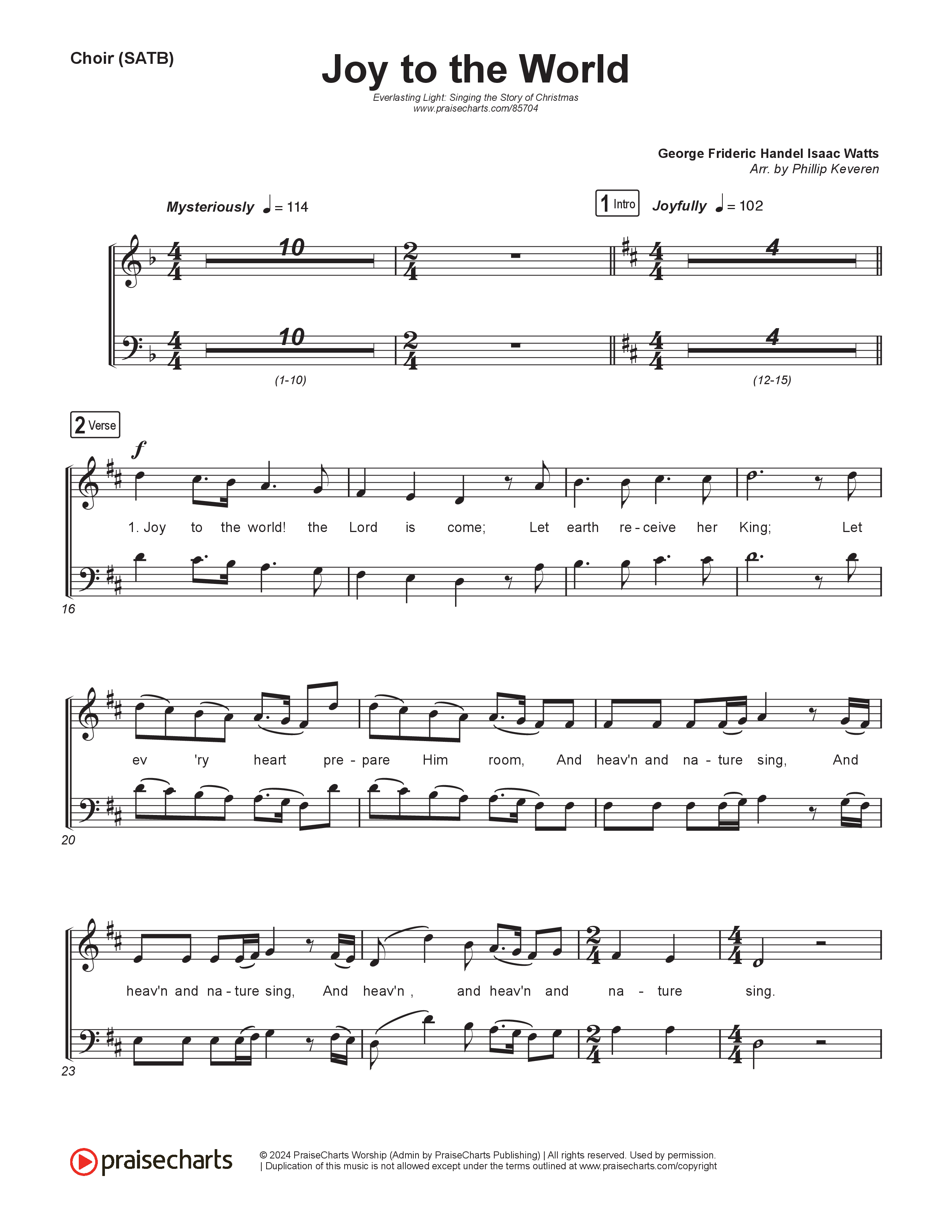 Joy To The World (Live) Choir Vocals (Anthem SATB) (Museum Of The Bible / Tasha Layton / Indiana Wesleyan University Choir / Anthony Evans / Arr. Phillip Keveren)