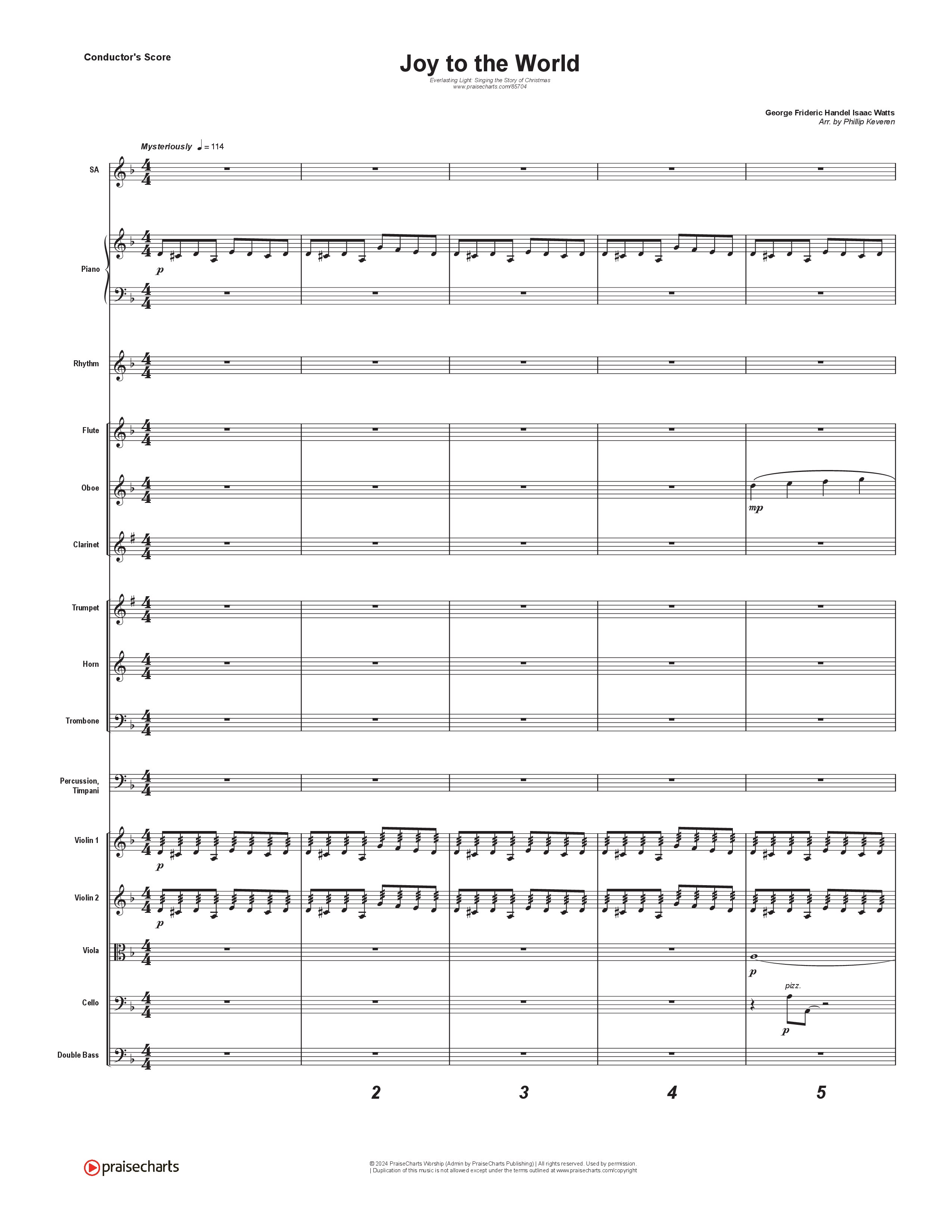 Joy To The World (Live) Conductor's Score (Museum Of The Bible / Tasha Layton / Indiana Wesleyan University Choir / Anthony Evans / Arr. Phillip Keveren)