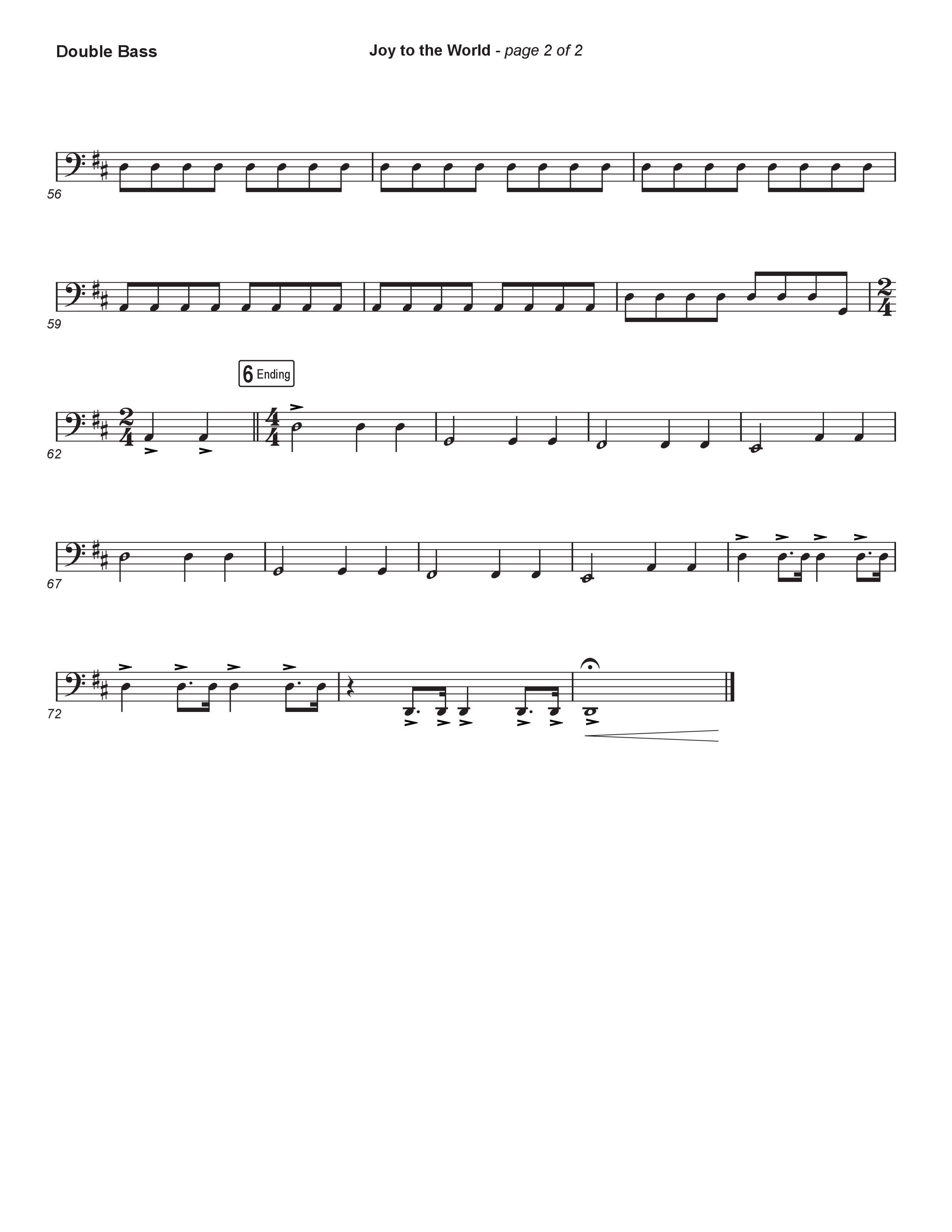 Joy To The World (Live) String Bass (Museum Of The Bible / Tasha Layton / Indiana Wesleyan University Choir / Anthony Evans / Arr. Phillip Keveren)