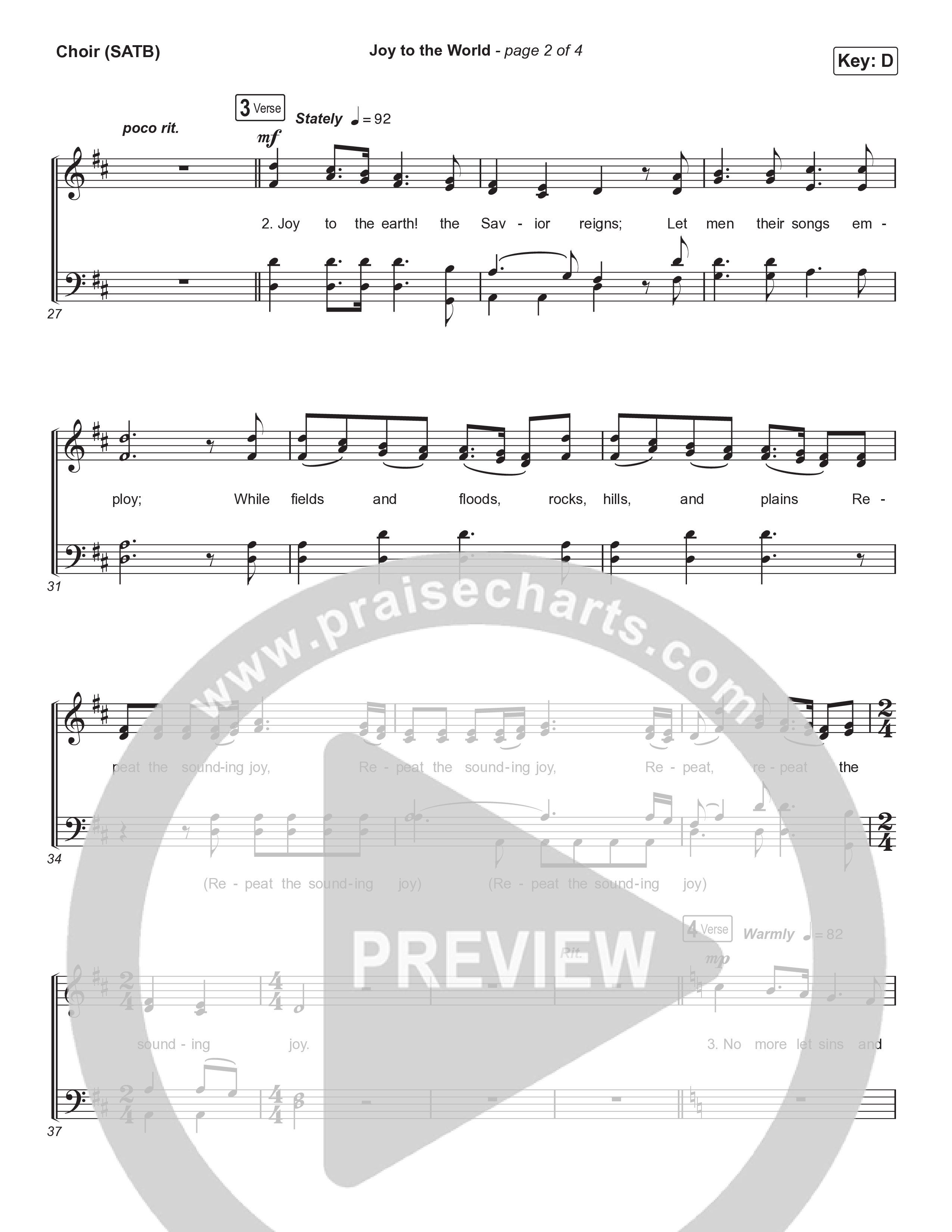 Joy To The World (Live) Choir Sheet (SATB) (Museum Of The Bible / Tasha Layton / Indiana Wesleyan University Choir / Anthony Evans / Arr. Phillip Keveren)
