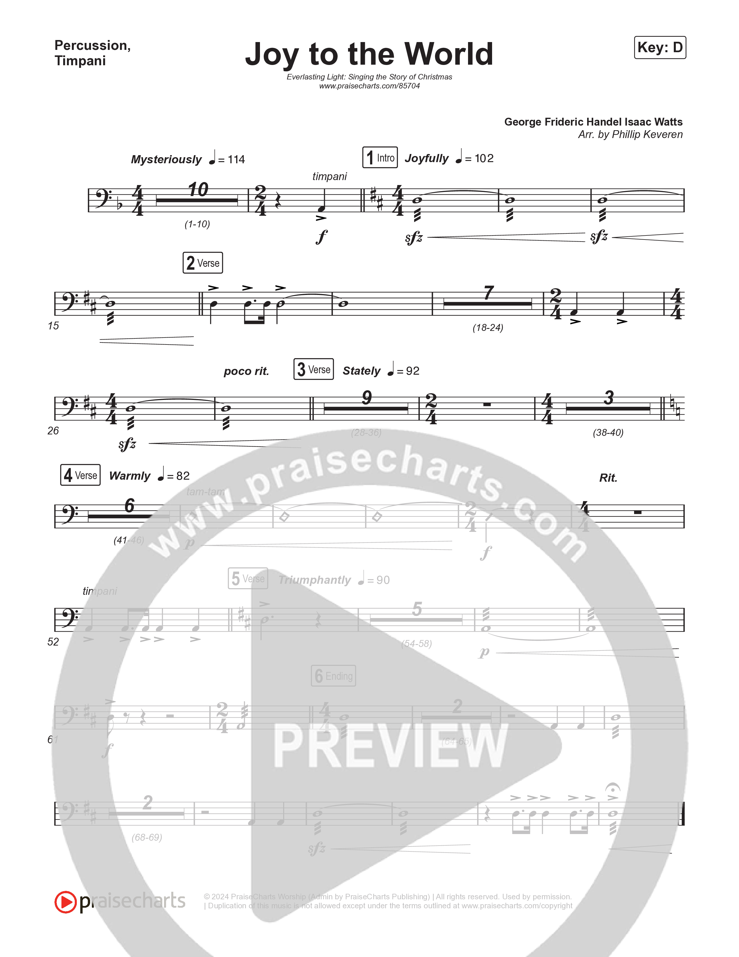 Joy To The World (Live) Percussion (Museum Of The Bible / Tasha Layton / Indiana Wesleyan University Choir / Anthony Evans / Arr. Phillip Keveren)