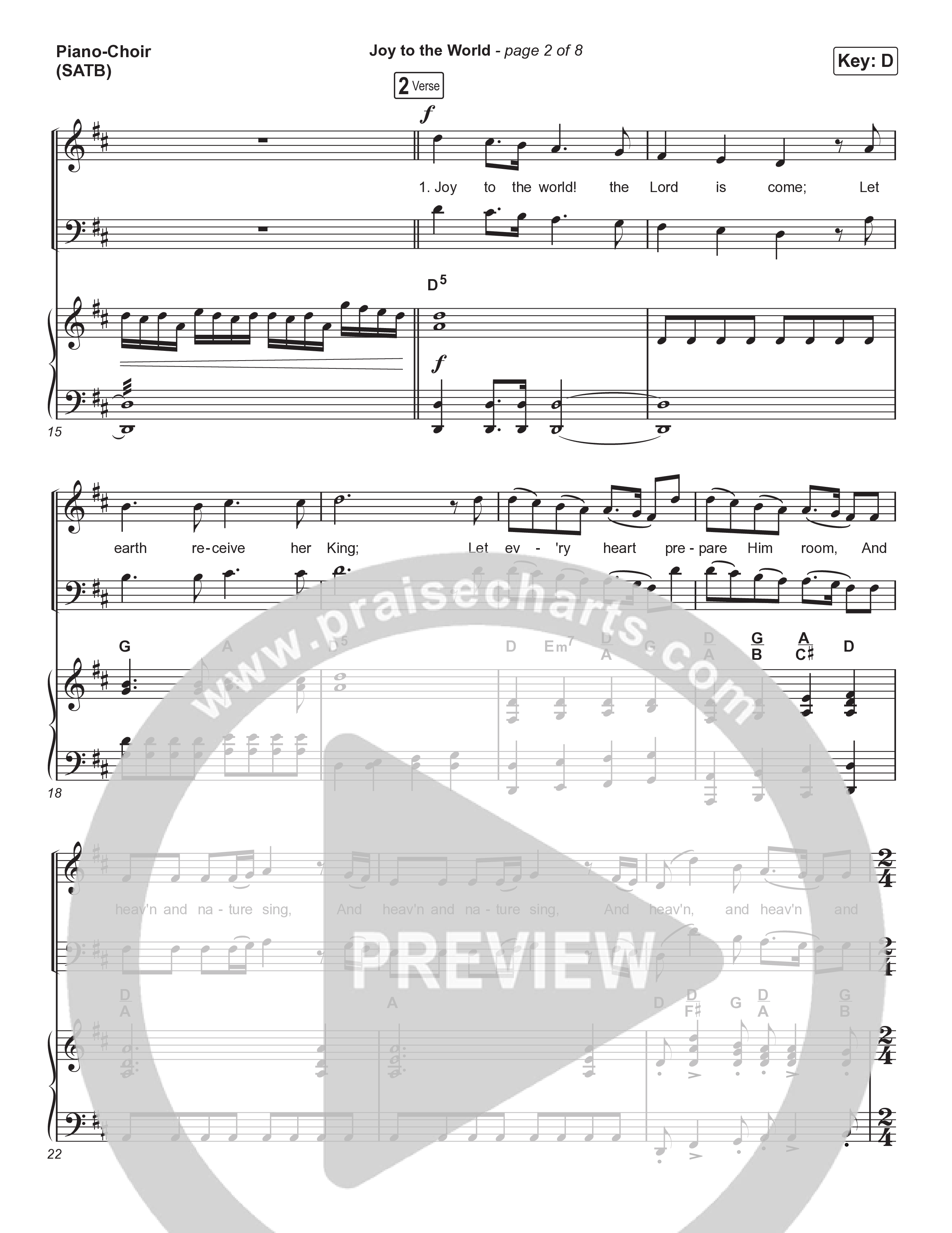 Joy To The World (Live) Piano/Vocal (SATB) (Museum Of The Bible / Tasha Layton / Indiana Wesleyan University Choir / Anthony Evans / Arr. Phillip Keveren)