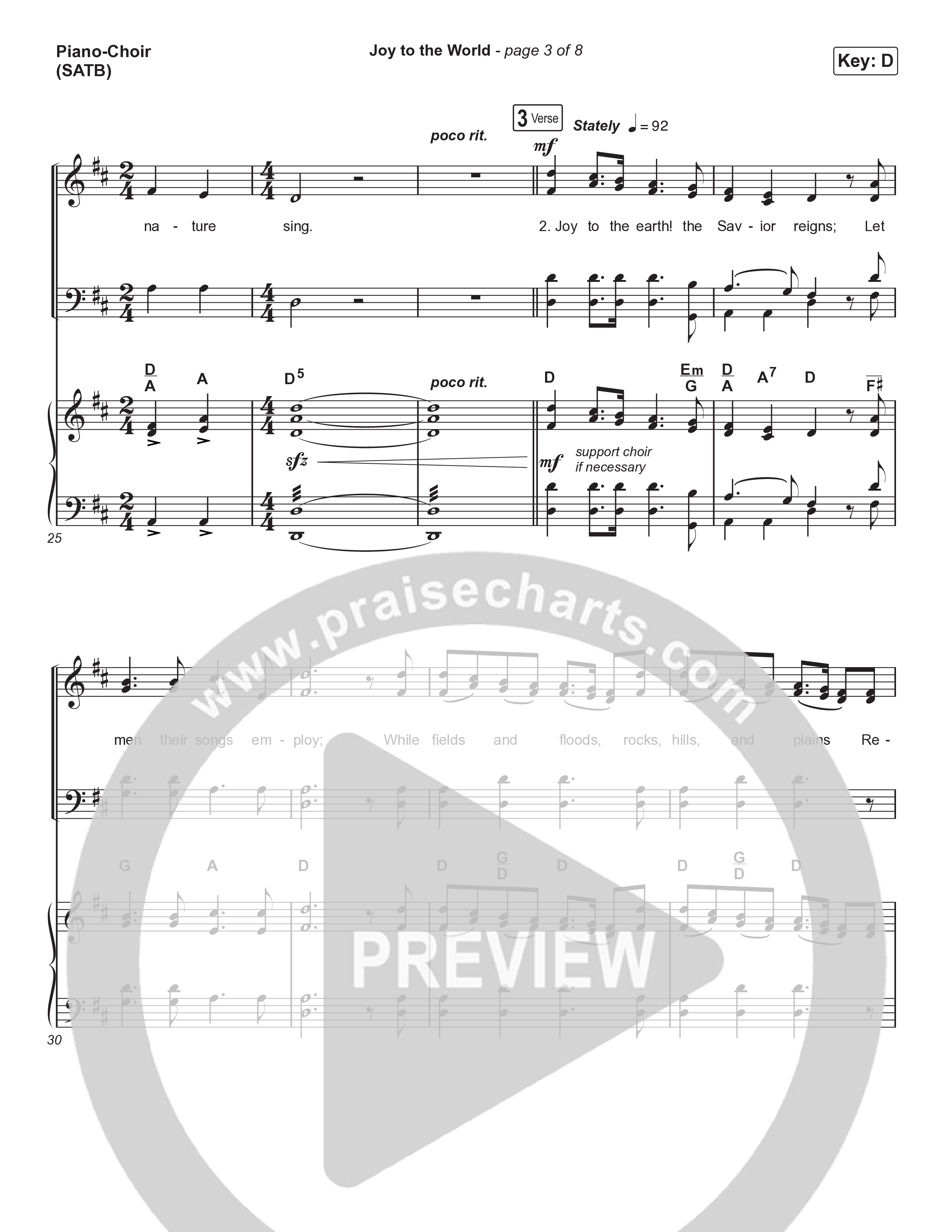 Joy To The World (Live) Piano/Vocal (SATB) (Museum Of The Bible / Tasha Layton / Indiana Wesleyan University Choir / Anthony Evans / Arr. Phillip Keveren)