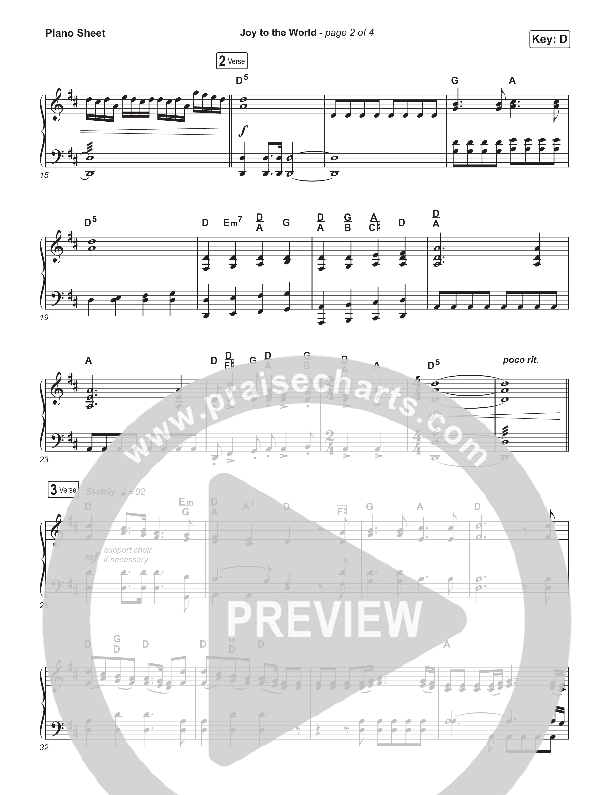 Joy To The World (Live) Piano Sheet (Museum Of The Bible / Tasha Layton / Indiana Wesleyan University Choir / Anthony Evans / Arr. Phillip Keveren)