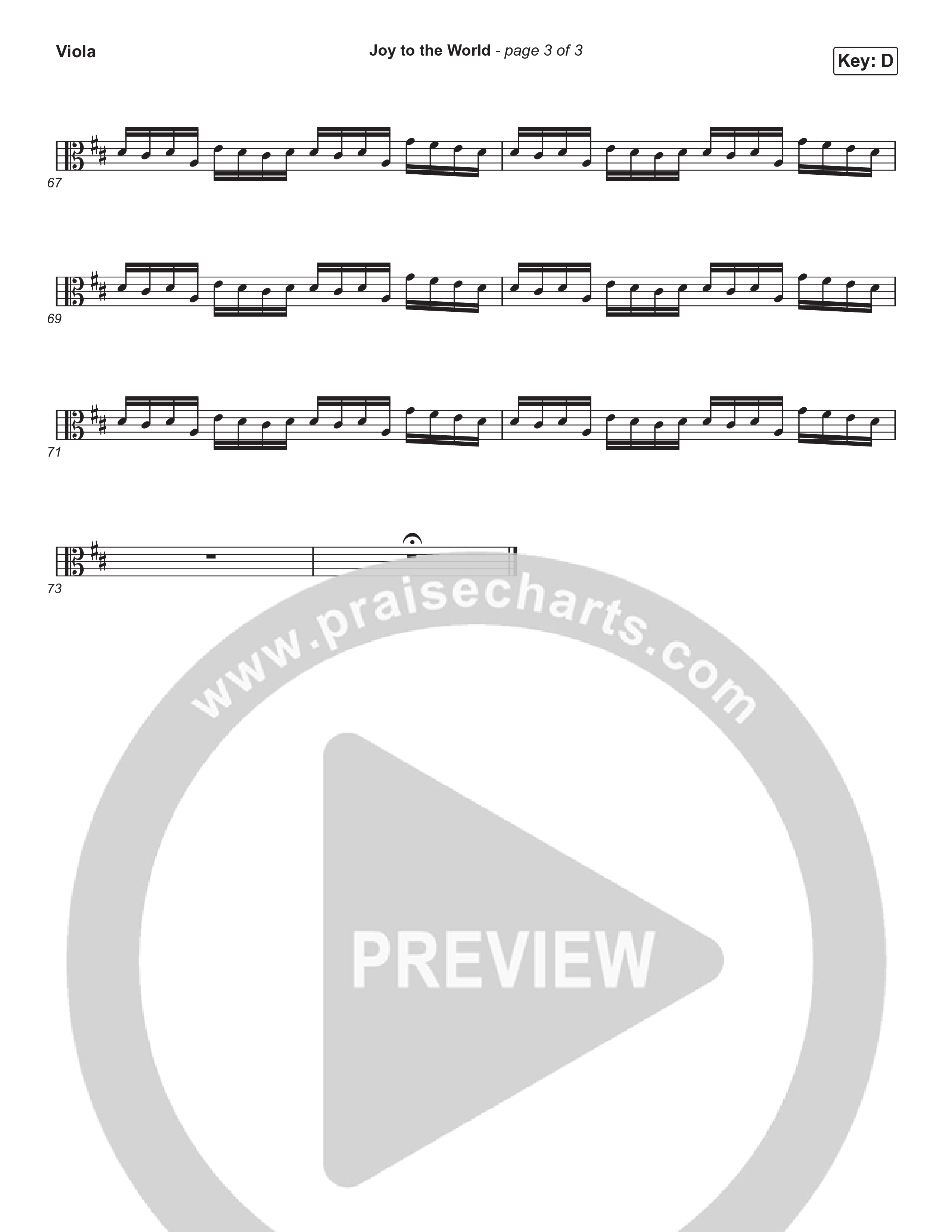 Joy To The World (Live) Viola (Museum Of The Bible / Tasha Layton / Indiana Wesleyan University Choir / Anthony Evans / Arr. Phillip Keveren)