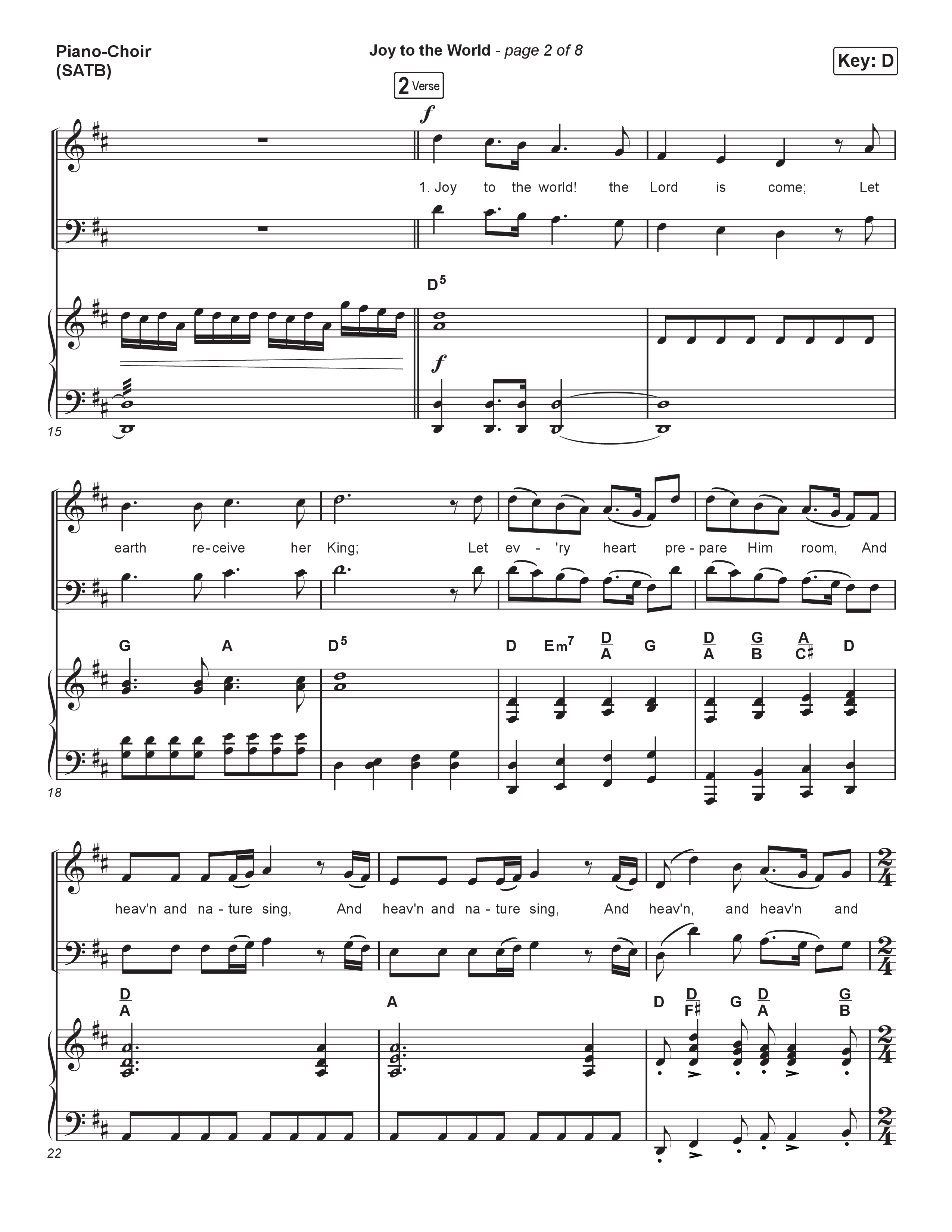 Joy To The World (Live) Piano/Vocal (SATB) (Museum Of The Bible / Tasha Layton / Indiana Wesleyan University Choir / Anthony Evans / Arr. Phillip Keveren)