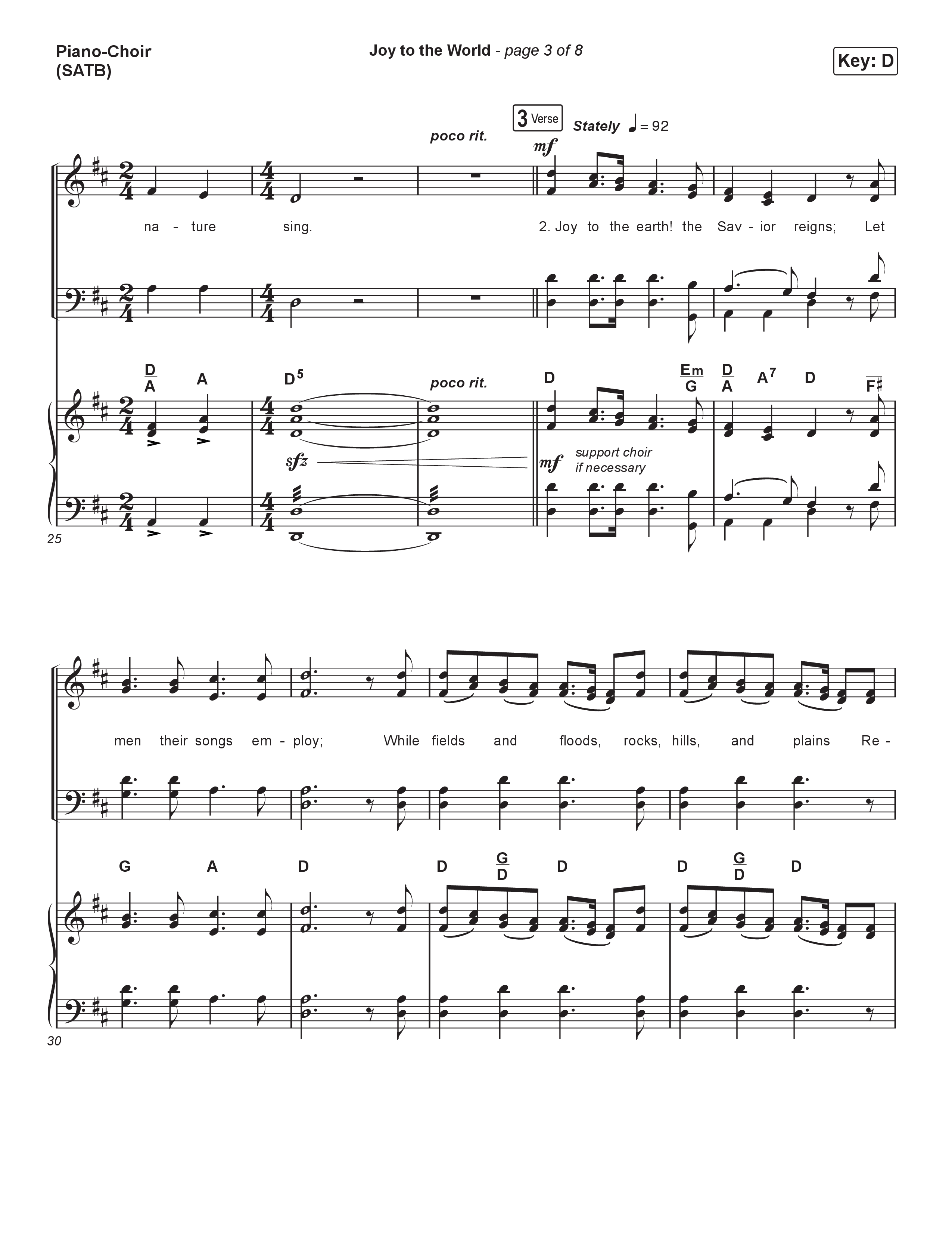 Joy To The World Piano/Vocal (SATB) (Museum Of The Bible / Arr. Phillip Keveren)