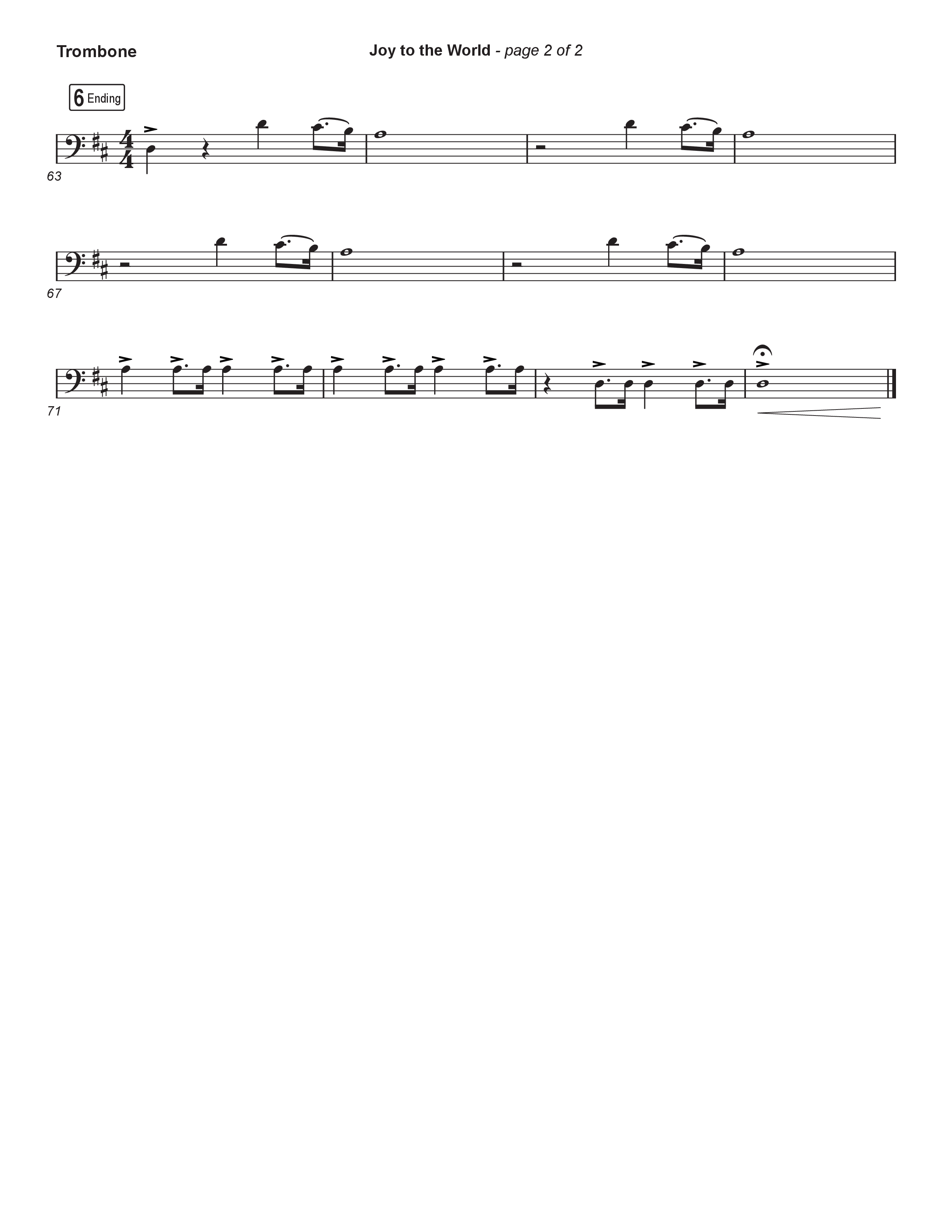 Joy To The World (Live) Trombone 1,2 (Museum Of The Bible / Tasha Layton / Indiana Wesleyan University Choir / Anthony Evans / Arr. Phillip Keveren)