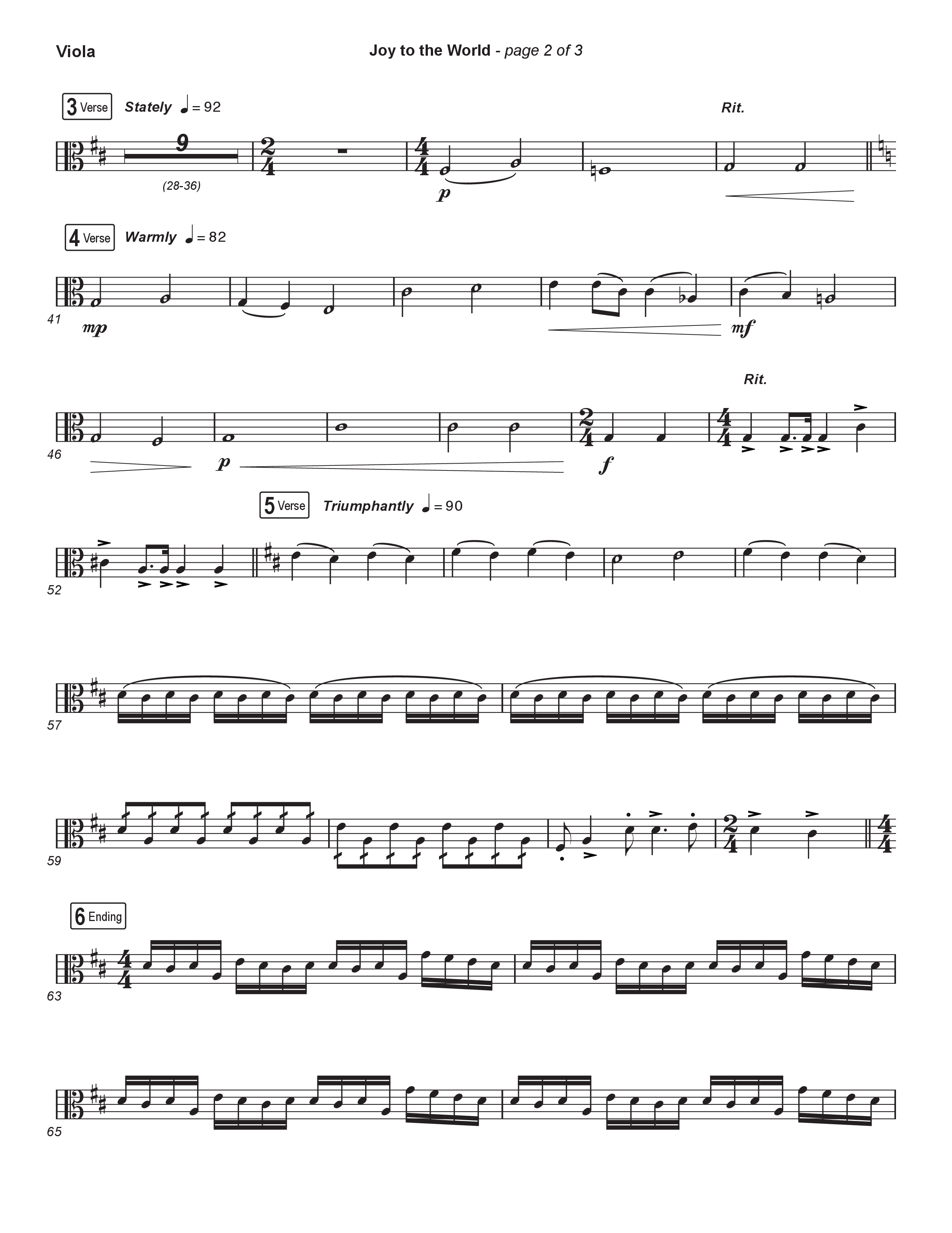 Joy To The World (Live) Viola (Museum Of The Bible / Tasha Layton / Indiana Wesleyan University Choir / Anthony Evans / Arr. Phillip Keveren)