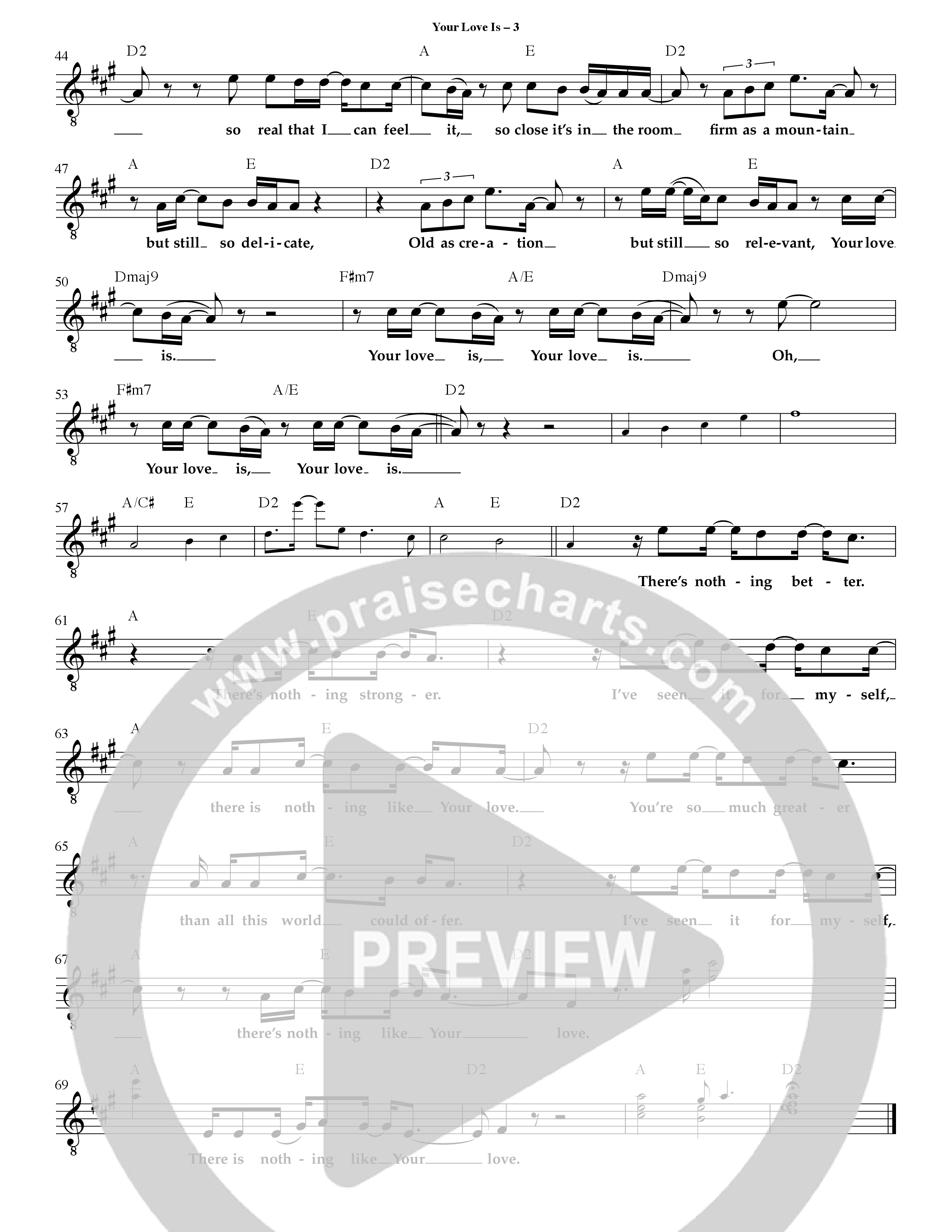 Your Love Is Lead Sheet Melody (Mack Brock)