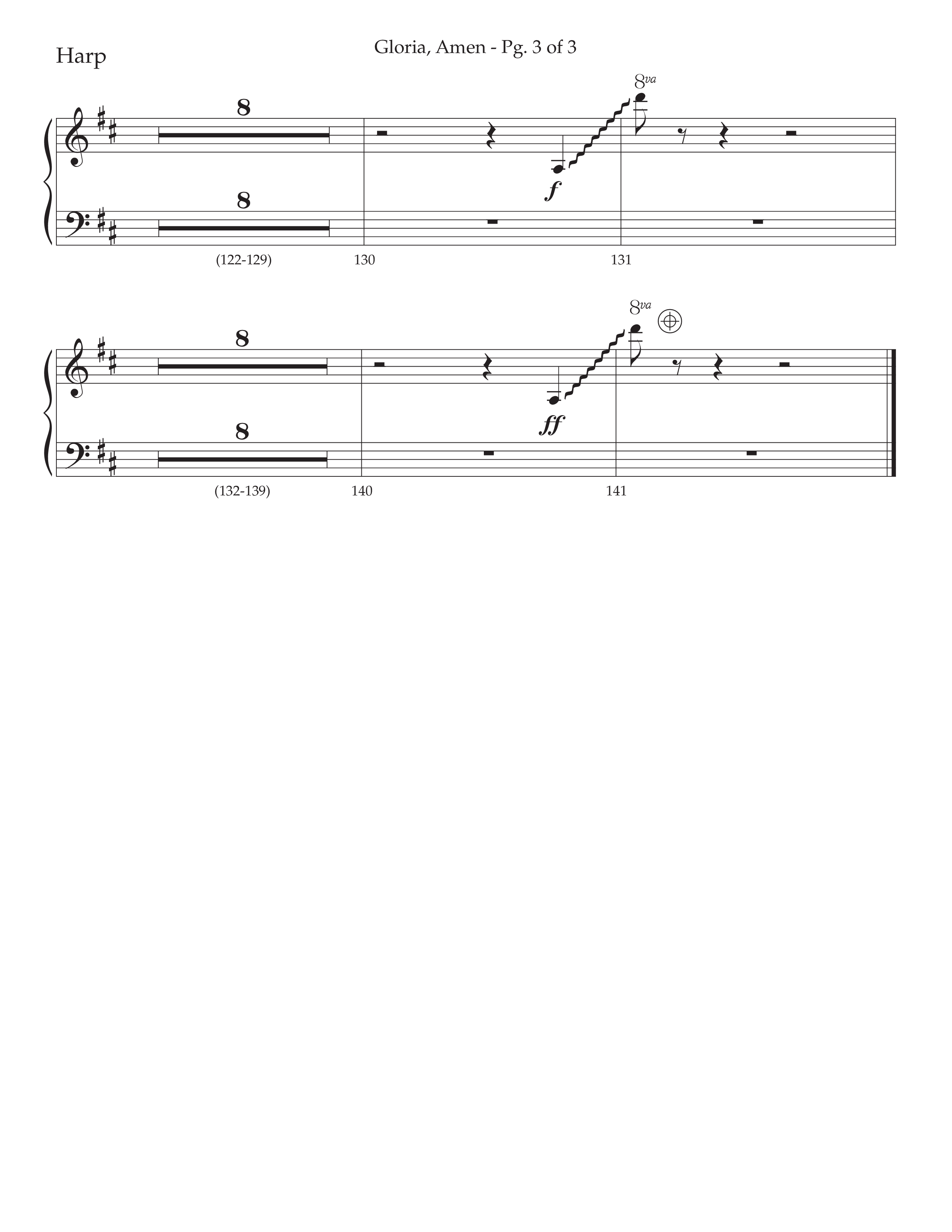 Gloria Amen (Choral Anthem SATB) Harp (Lifeway Choral / Arr. John Bolin / Arr. Don Koch)