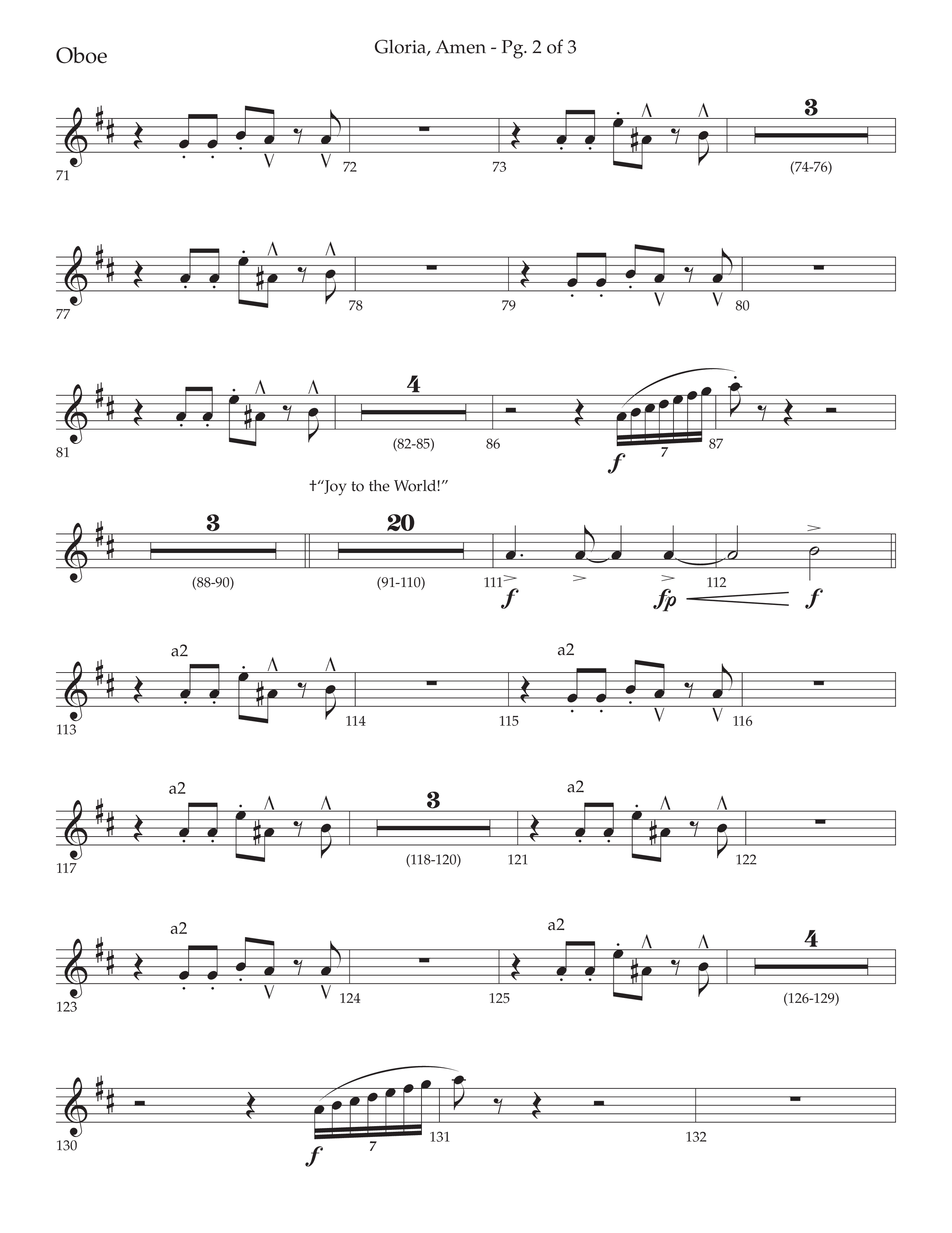 Gloria Amen (Choral Anthem SATB) Oboe (Lifeway Choral / Arr. John Bolin / Arr. Don Koch)