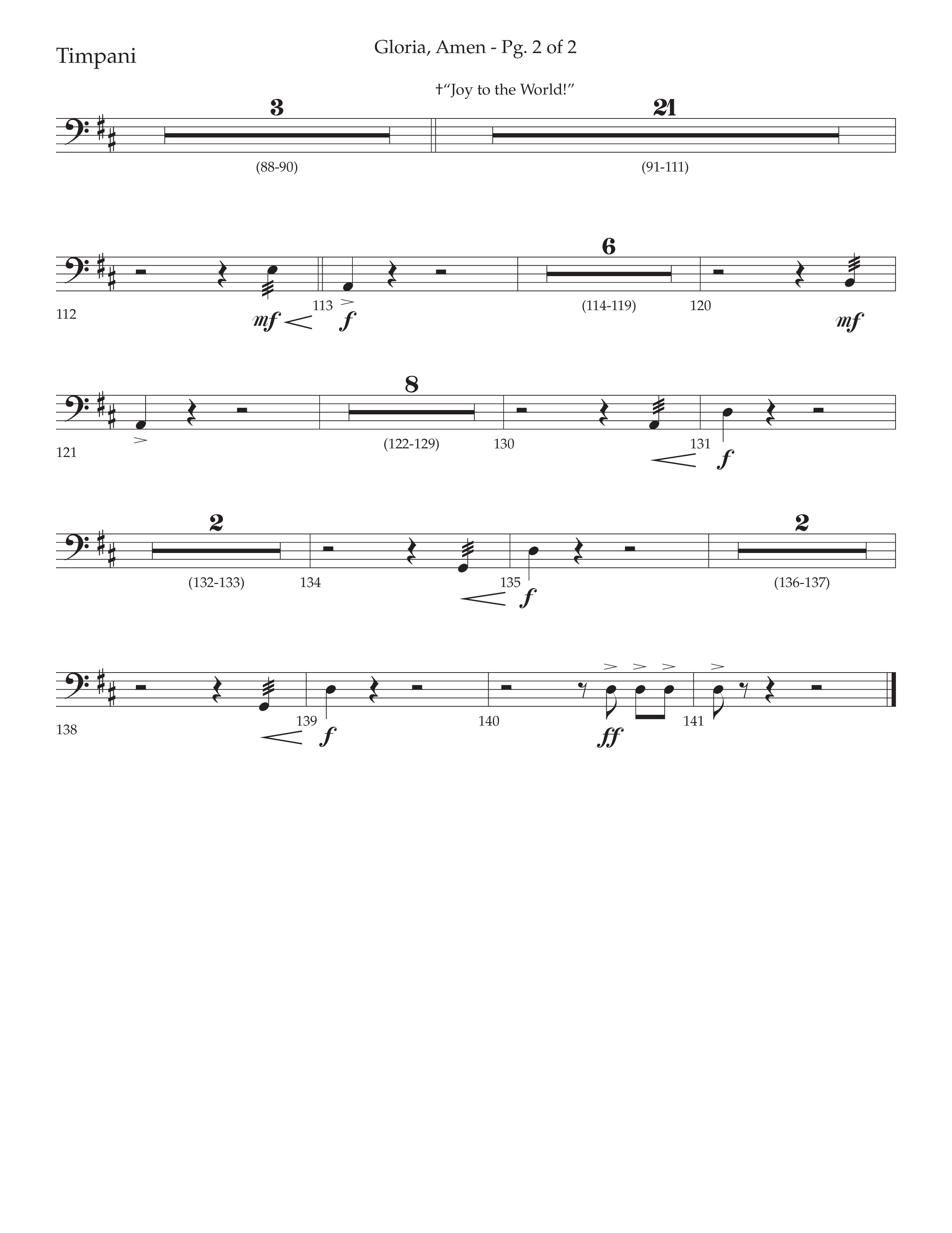 Gloria Amen (Choral Anthem SATB) Timpani (Lifeway Choral / Arr. John Bolin / Arr. Don Koch)