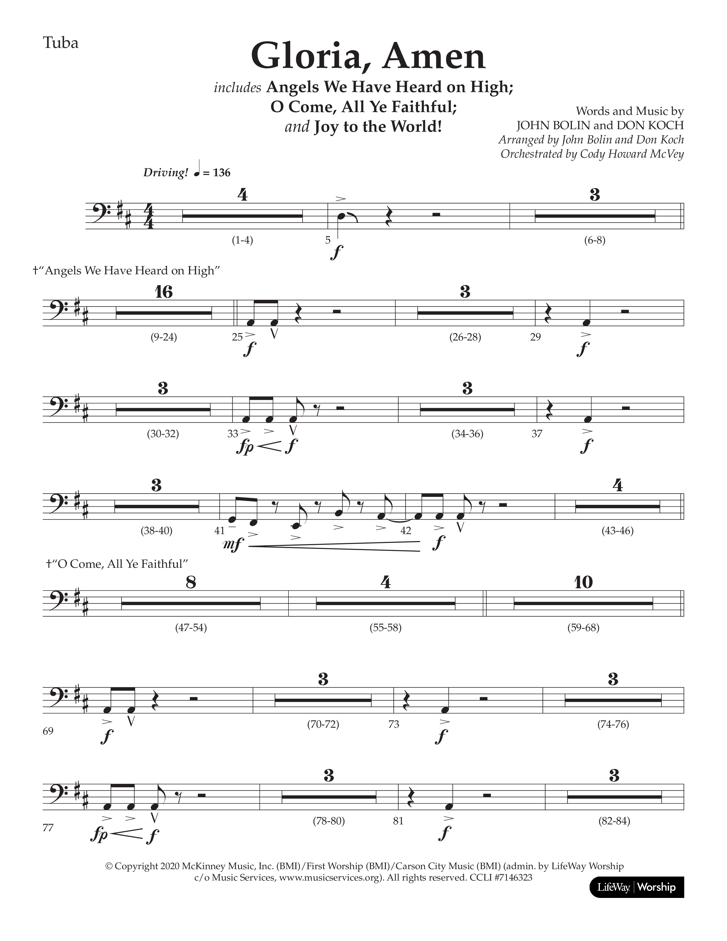 Gloria Amen (Choral Anthem SATB) Tuba (Lifeway Choral / Arr. John Bolin / Arr. Don Koch)