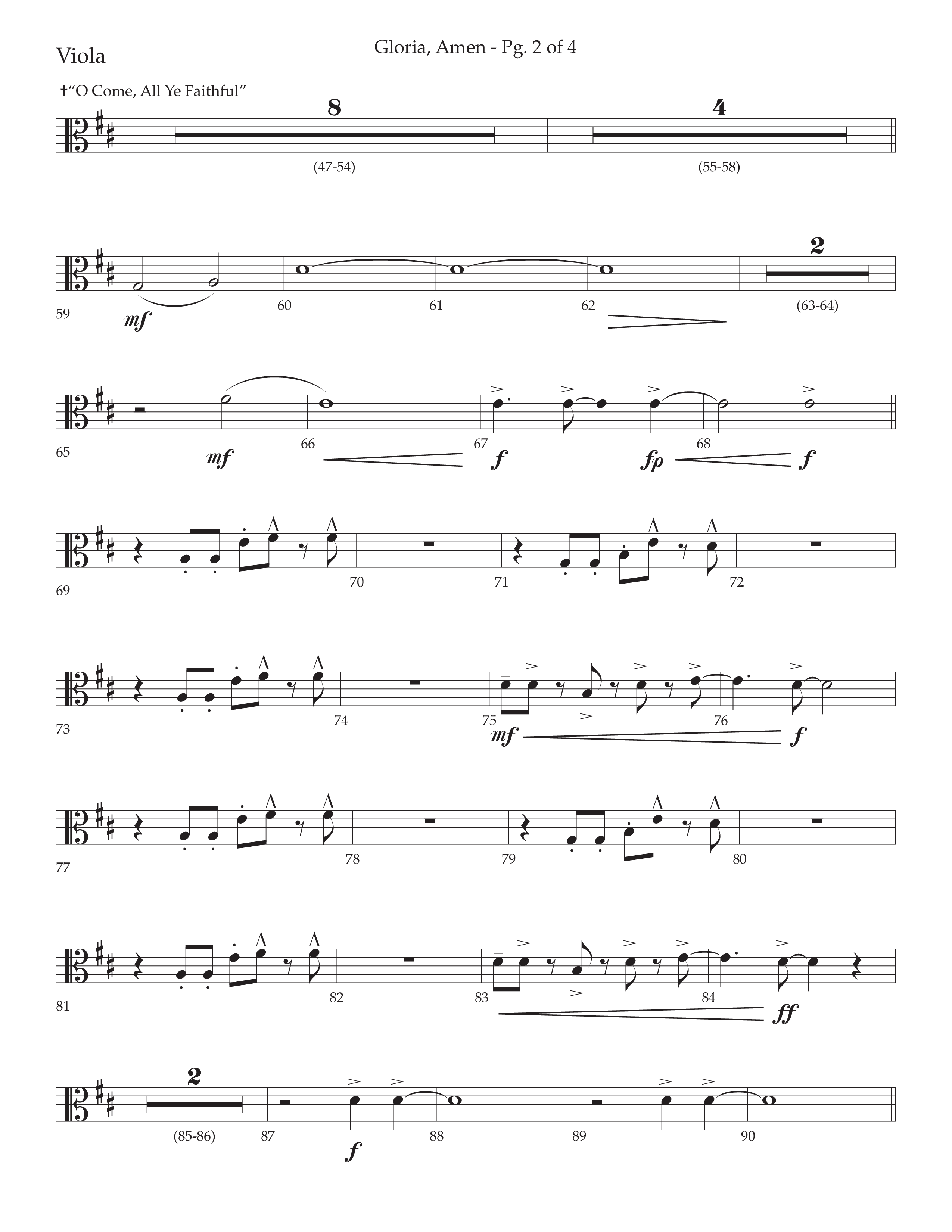 Gloria Amen (Choral Anthem SATB) Viola (Lifeway Choral / Arr. John Bolin / Arr. Don Koch)