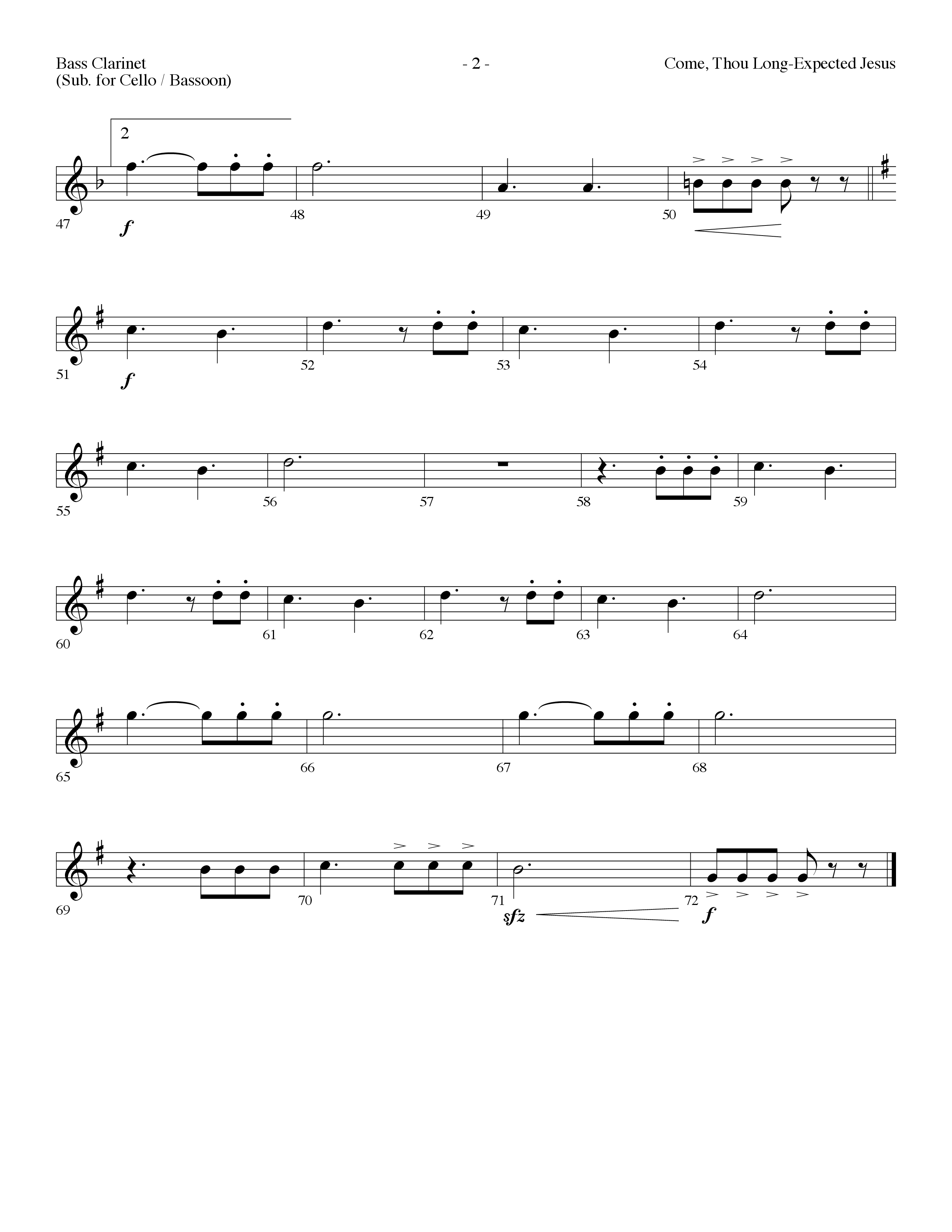 Come Thou Long-Expected Jesus (with You Have Come) (Choral Anthem SATB) Bass Clarinet (Lifeway Choral / Arr. Dennis Allen)