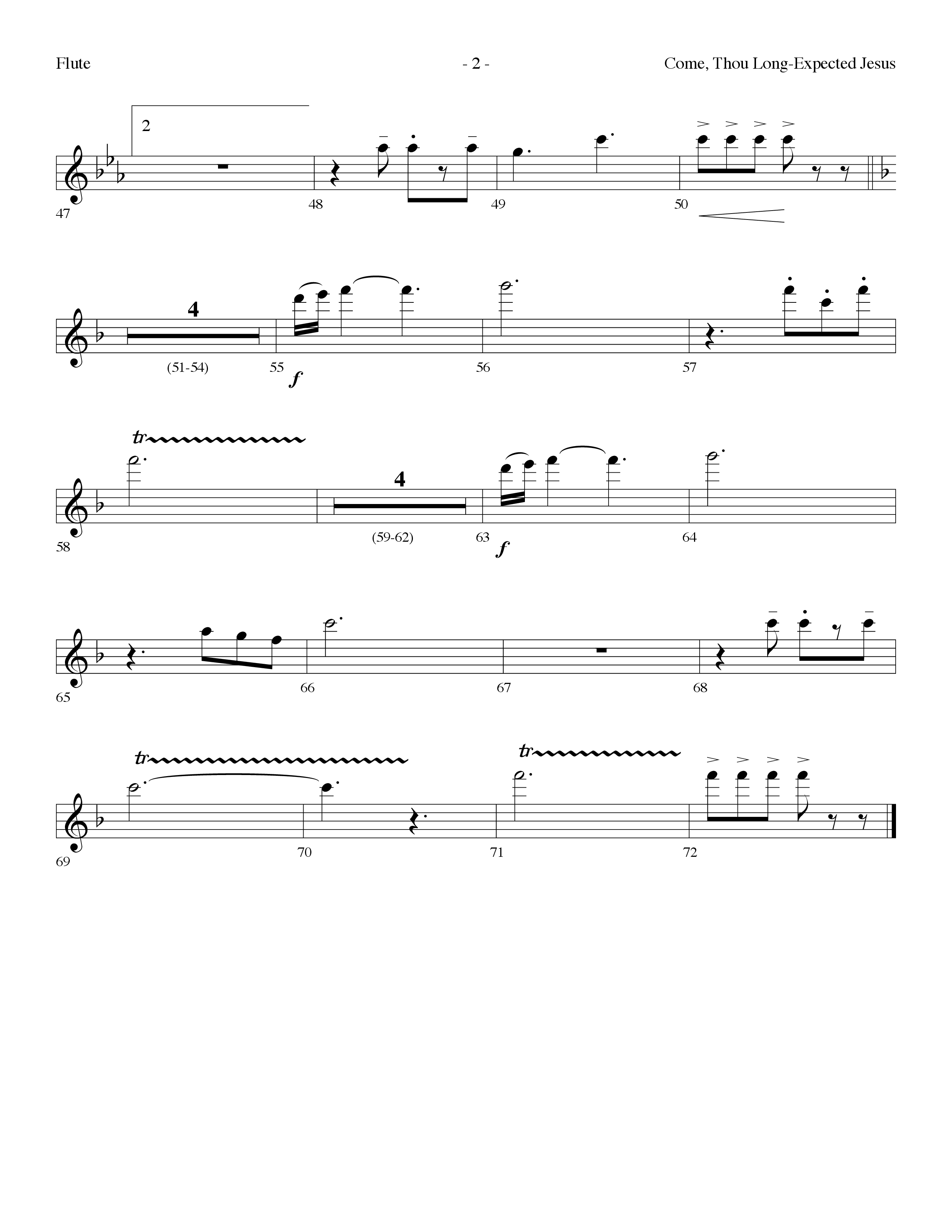 Come Thou Long-Expected Jesus (with You Have Come) (Choral Anthem SATB) Flute (Lifeway Choral / Arr. Dennis Allen)