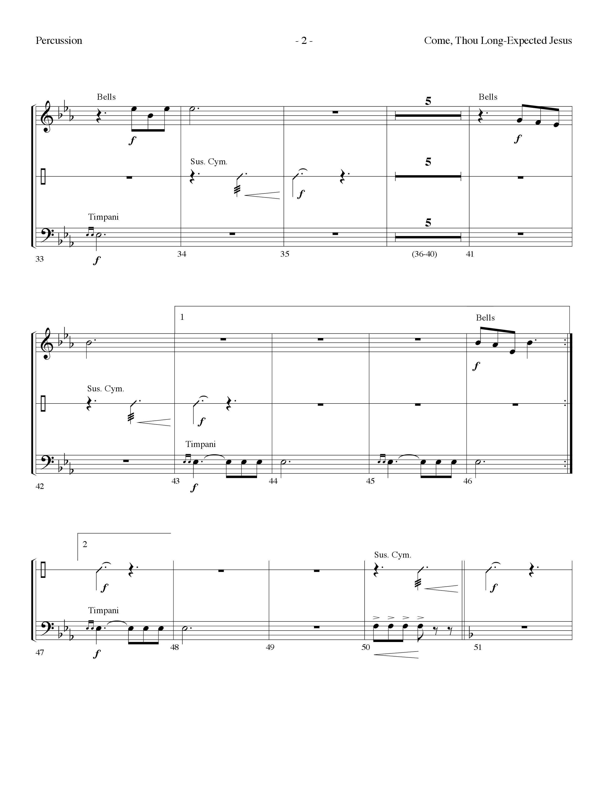 Come Thou Long-Expected Jesus (with You Have Come) (Choral Anthem SATB) Percussion (Lifeway Choral / Arr. Dennis Allen)