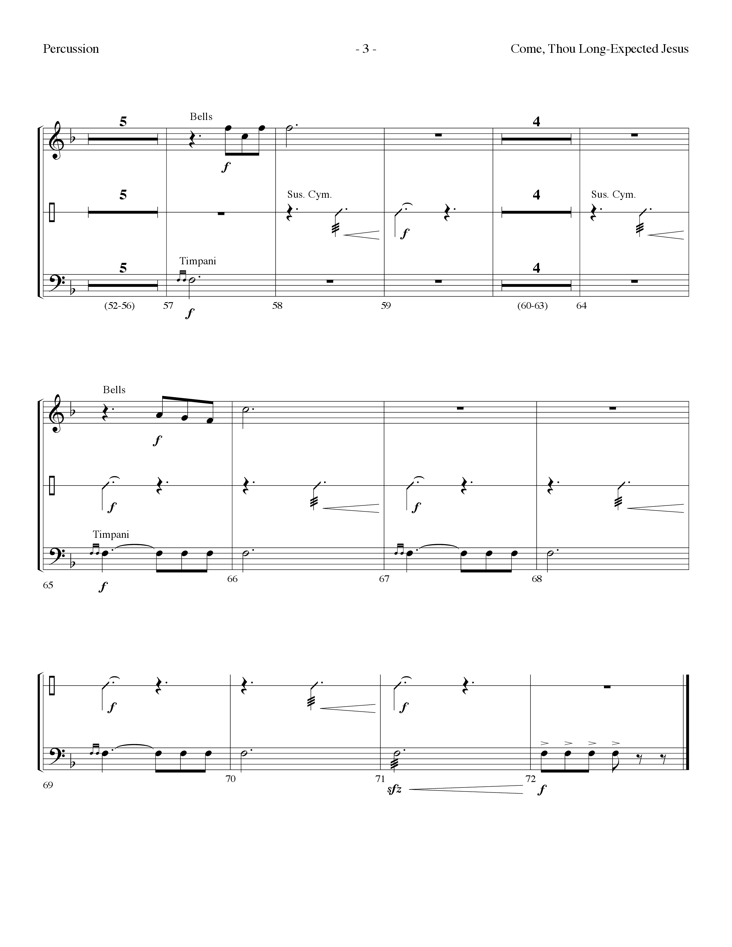 Come Thou Long-Expected Jesus (with You Have Come) (Choral Anthem SATB) Percussion (Lifeway Choral / Arr. Dennis Allen)