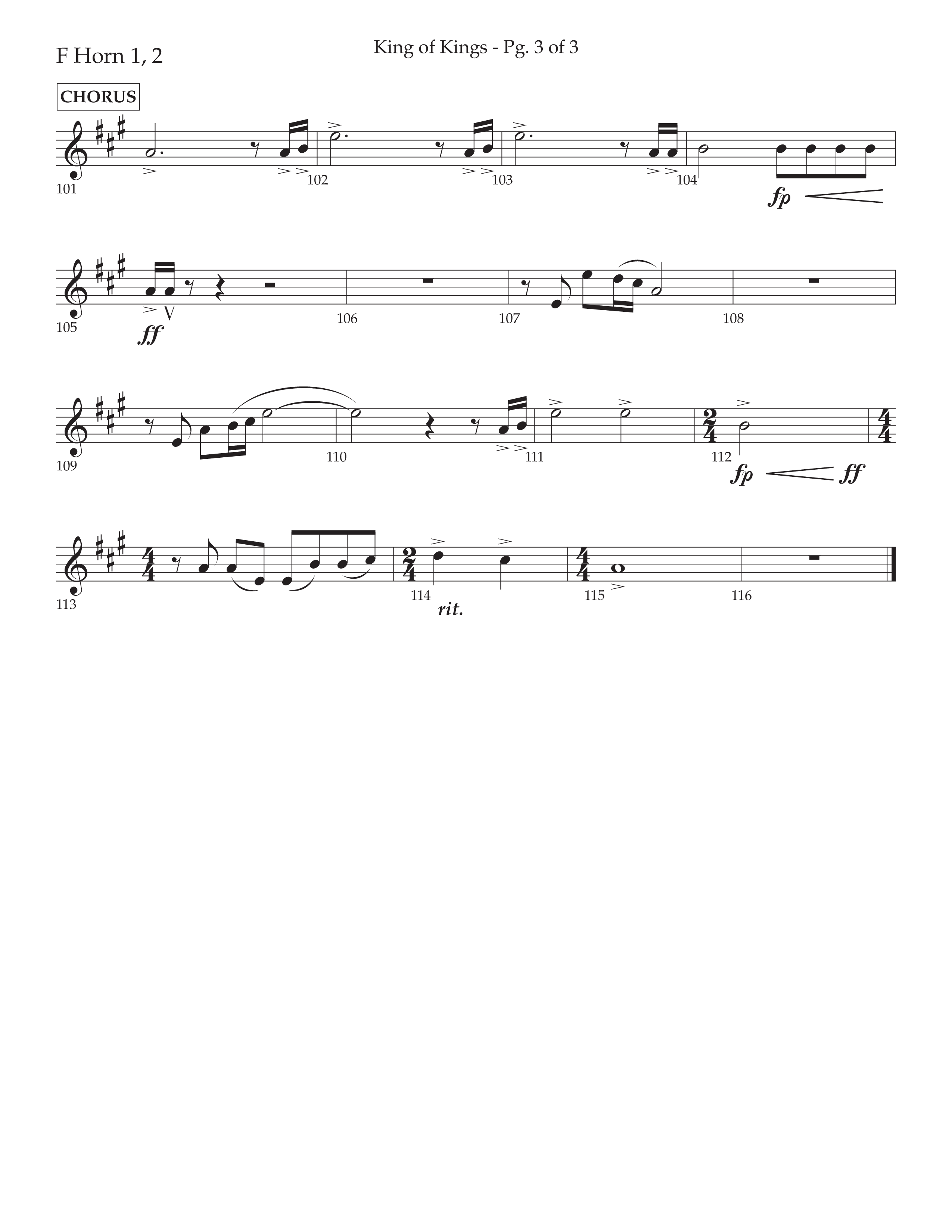 King Of Kings (with O Come Let Us Adore Him) (Choral Anthem SATB) French Horn 1/2 (Arr. John Bolin / Arr. Don Koch)