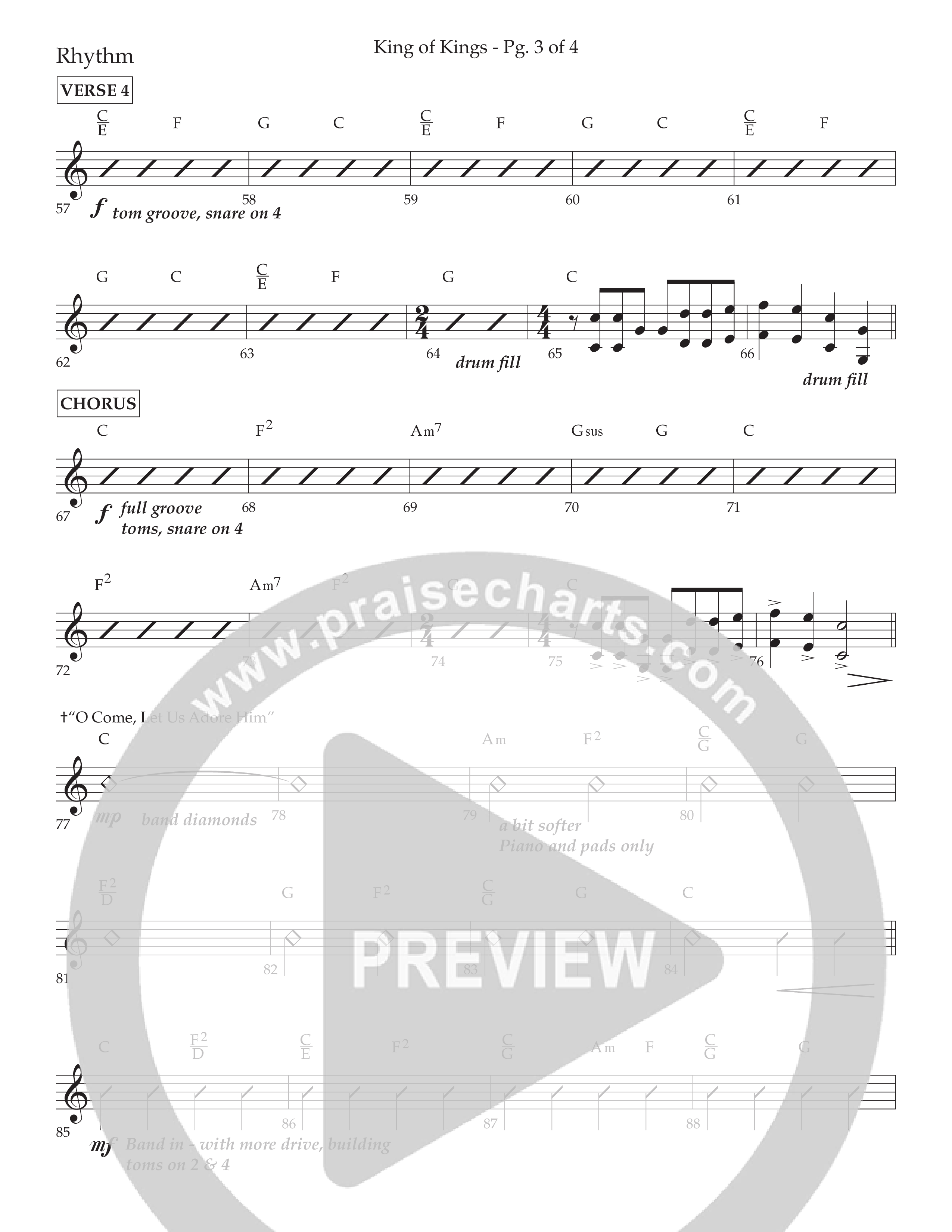 King Of Kings (with O Come Let Us Adore Him) (Choral Anthem SATB) Lead Melody & Rhythm (Arr. John Bolin / Arr. Don Koch)