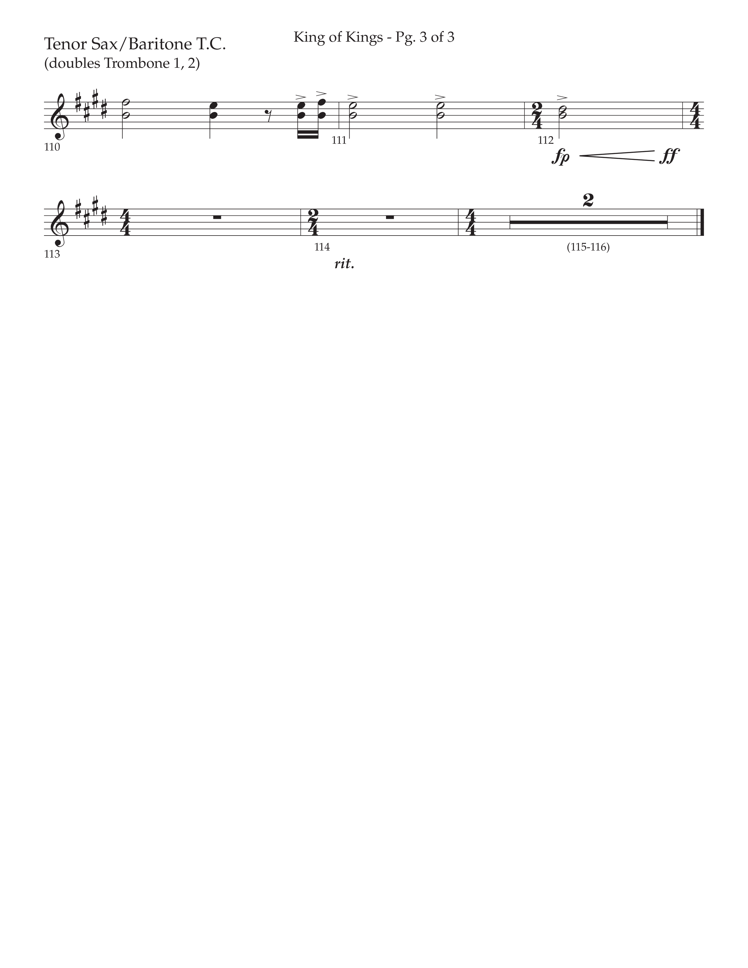 King Of Kings (with O Come Let Us Adore Him) (Choral Anthem SATB) Tenor Sax/Baritone T.C. (Arr. John Bolin / Arr. Don Koch)