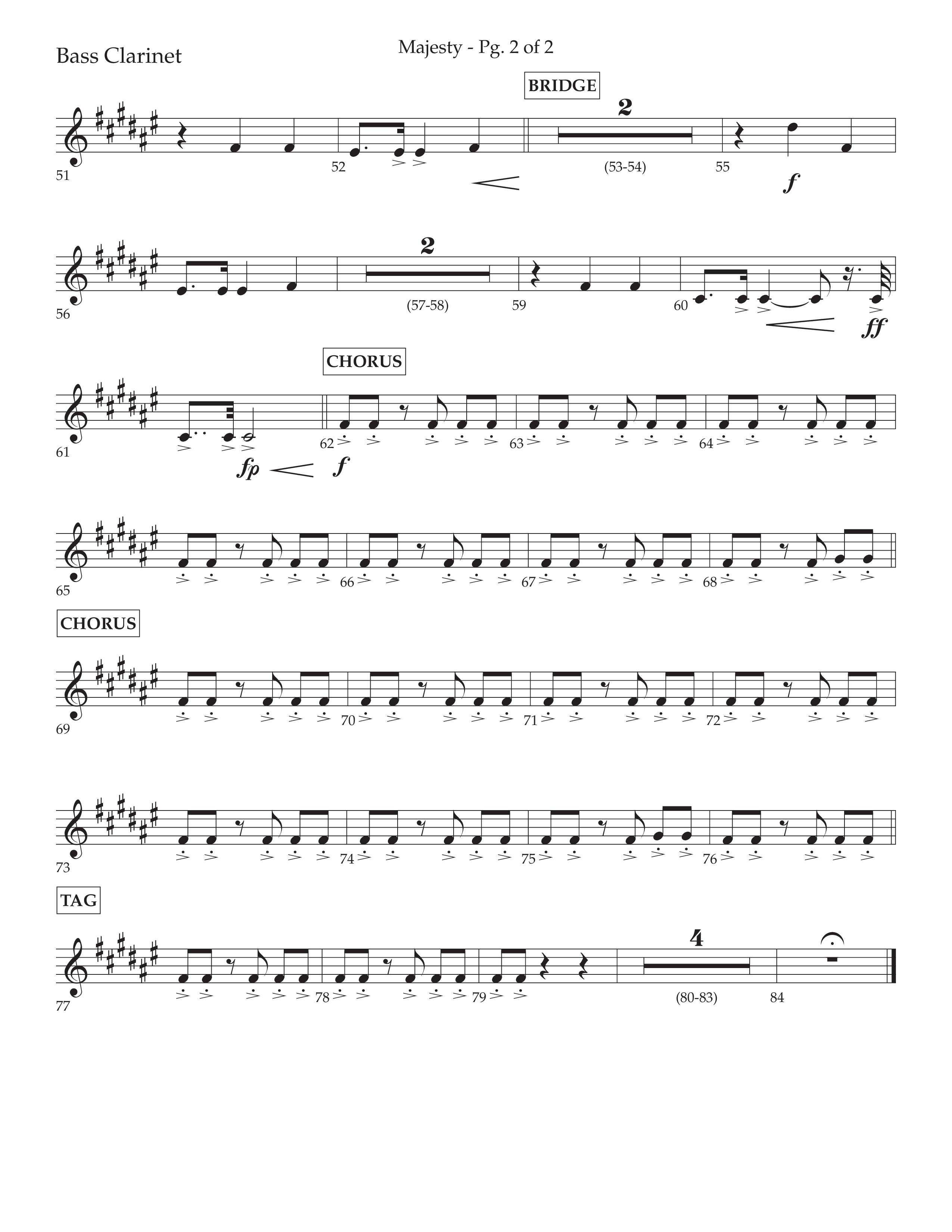 Majesty (Choral Anthem SATB) Bass Clarinet (Lifeway Choral / Arr. John Bolin / Arr. Don Koch)