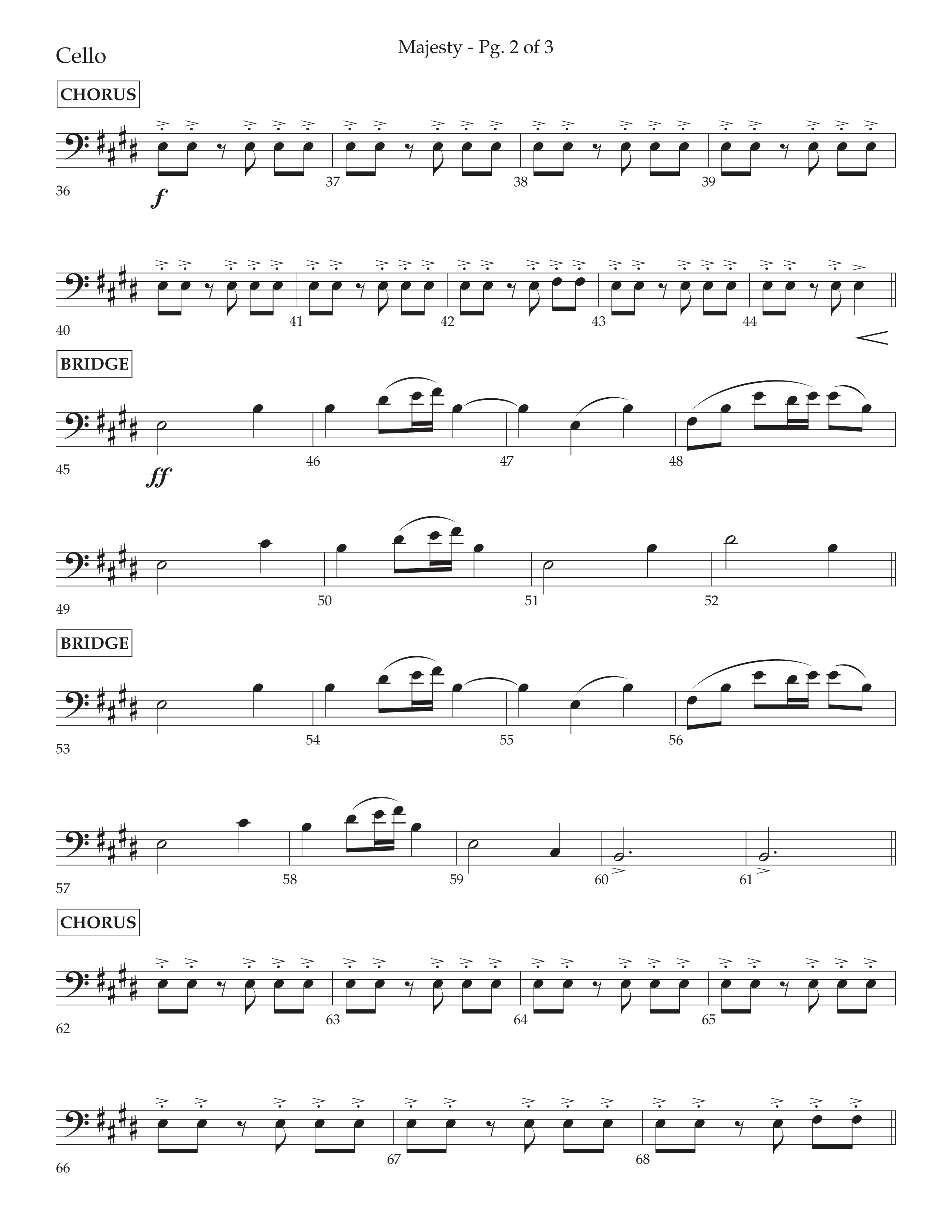 Majesty (Choral Anthem SATB) Cello (Lifeway Choral / Arr. John Bolin / Arr. Don Koch)