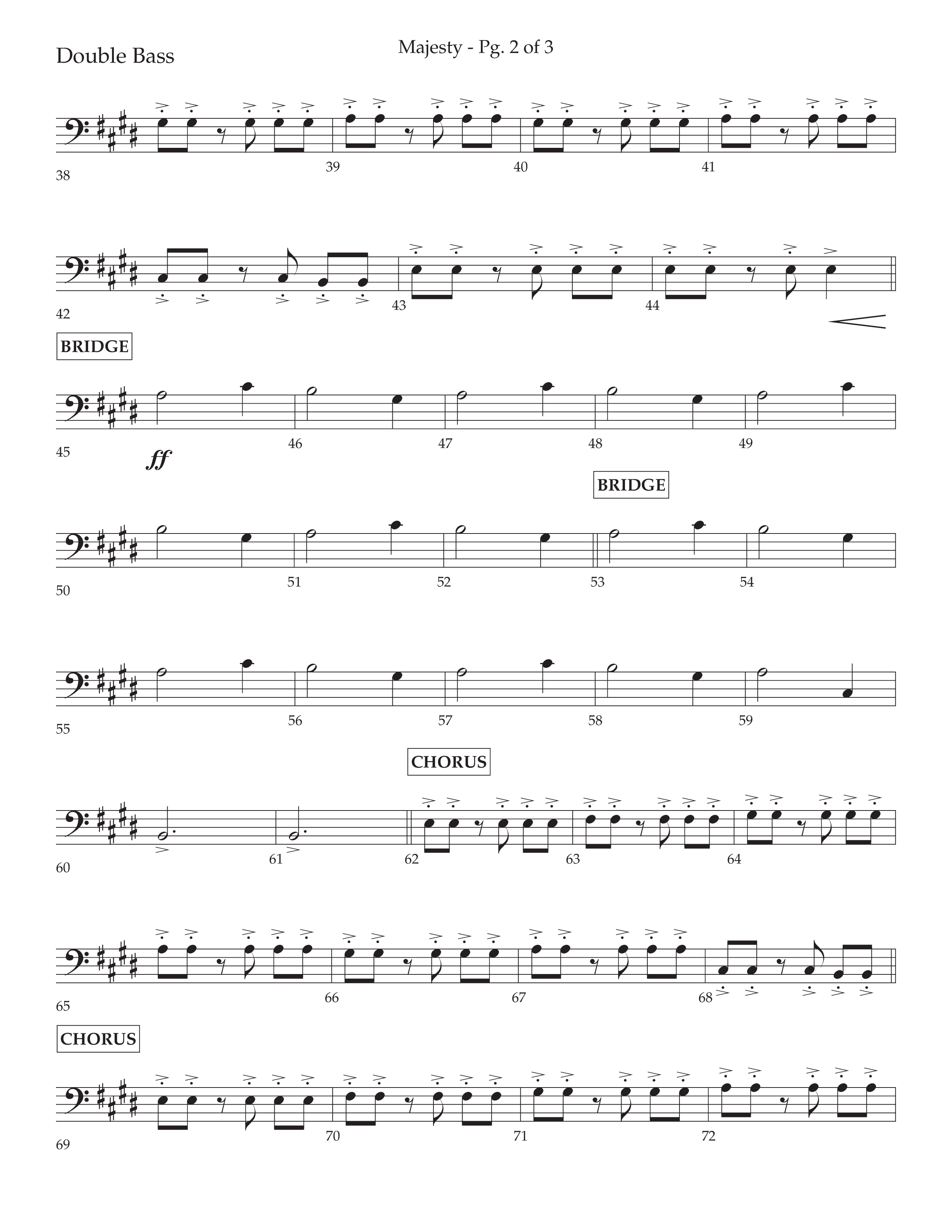 Majesty (Choral Anthem SATB) Double Bass (Lifeway Choral / Arr. John Bolin / Arr. Don Koch)