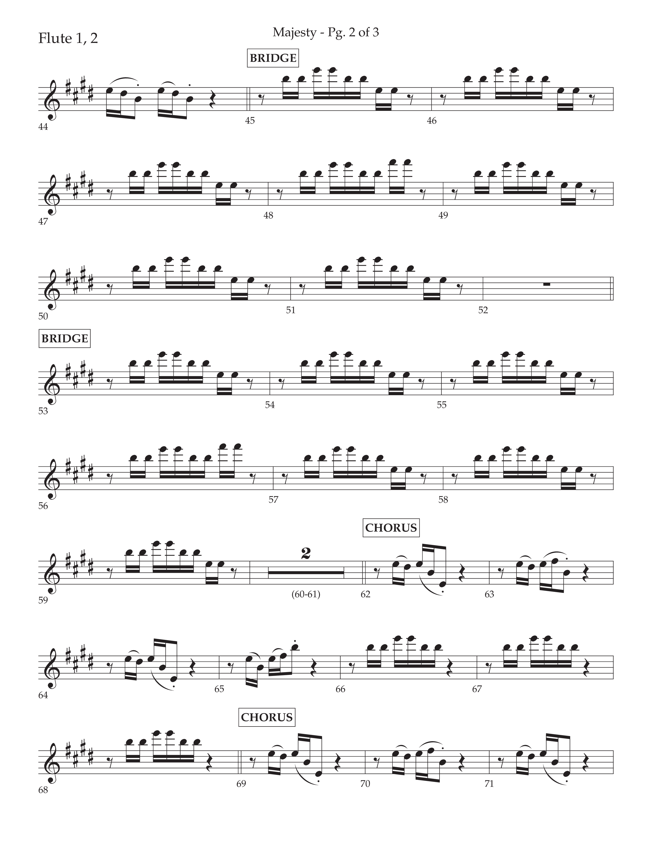 Majesty (Choral Anthem SATB) Flute 1/2 (Lifeway Choral / Arr. John Bolin / Arr. Don Koch)