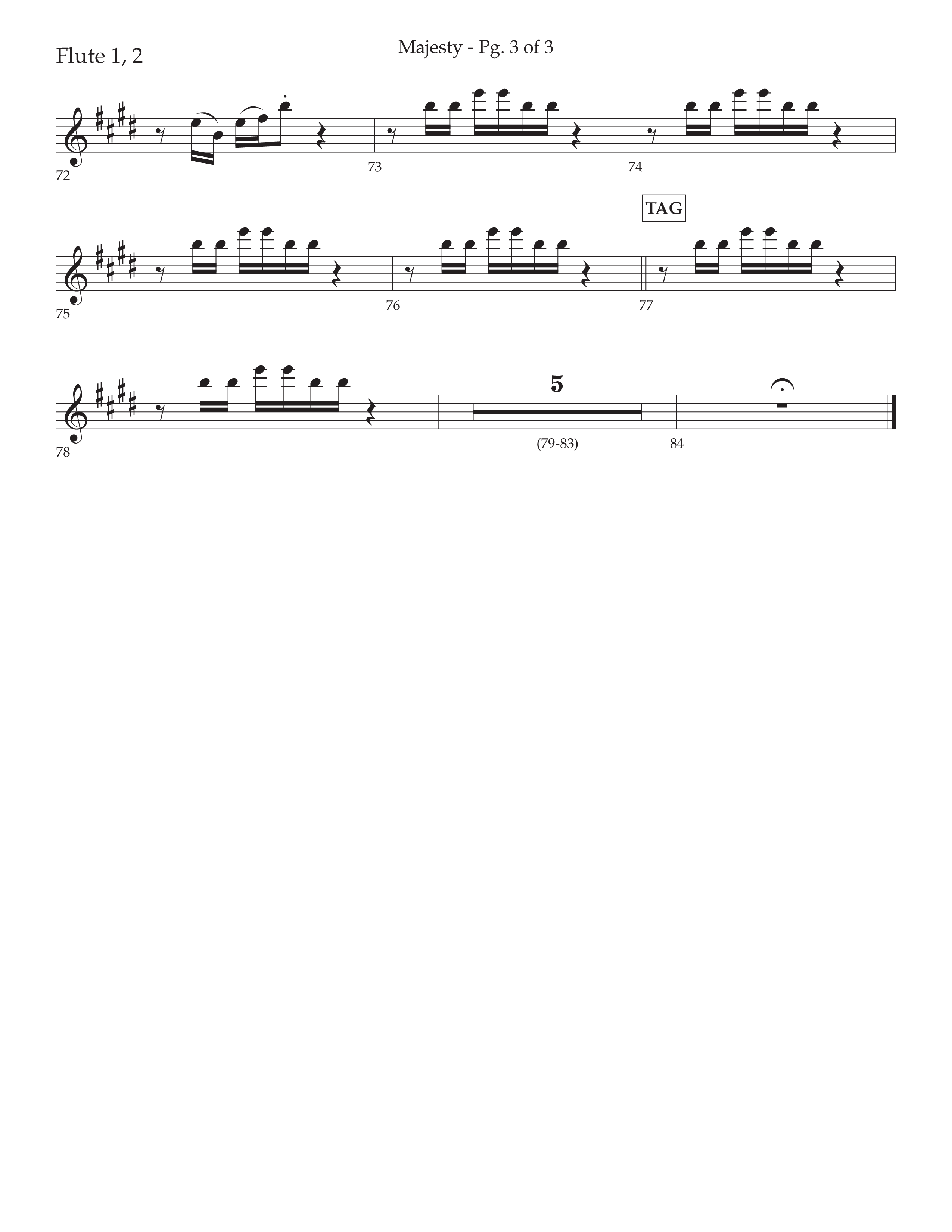 Majesty (Choral Anthem SATB) Flute 1/2 (Lifeway Choral / Arr. John Bolin / Arr. Don Koch)