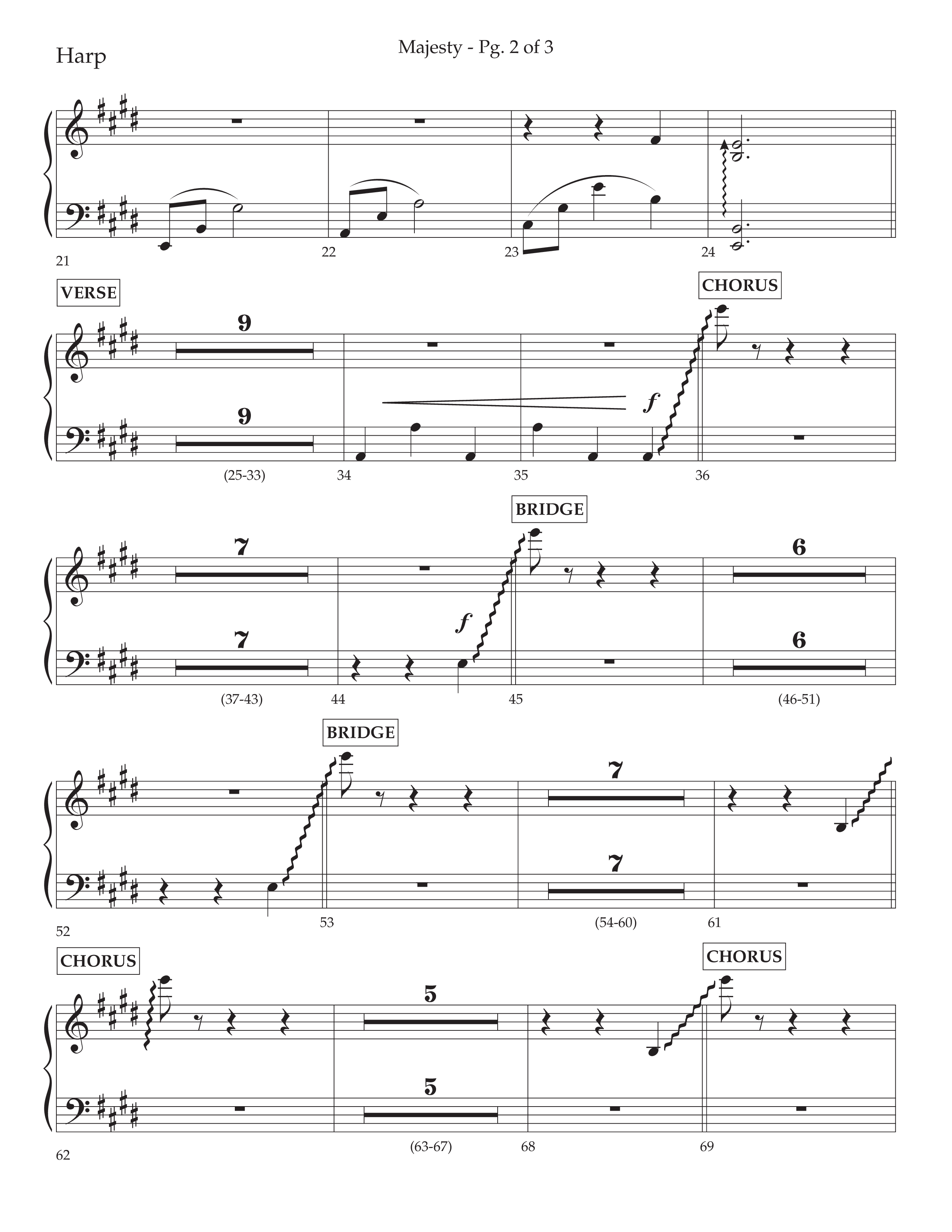 Majesty (Choral Anthem SATB) Harp (Lifeway Choral / Arr. John Bolin / Arr. Don Koch)